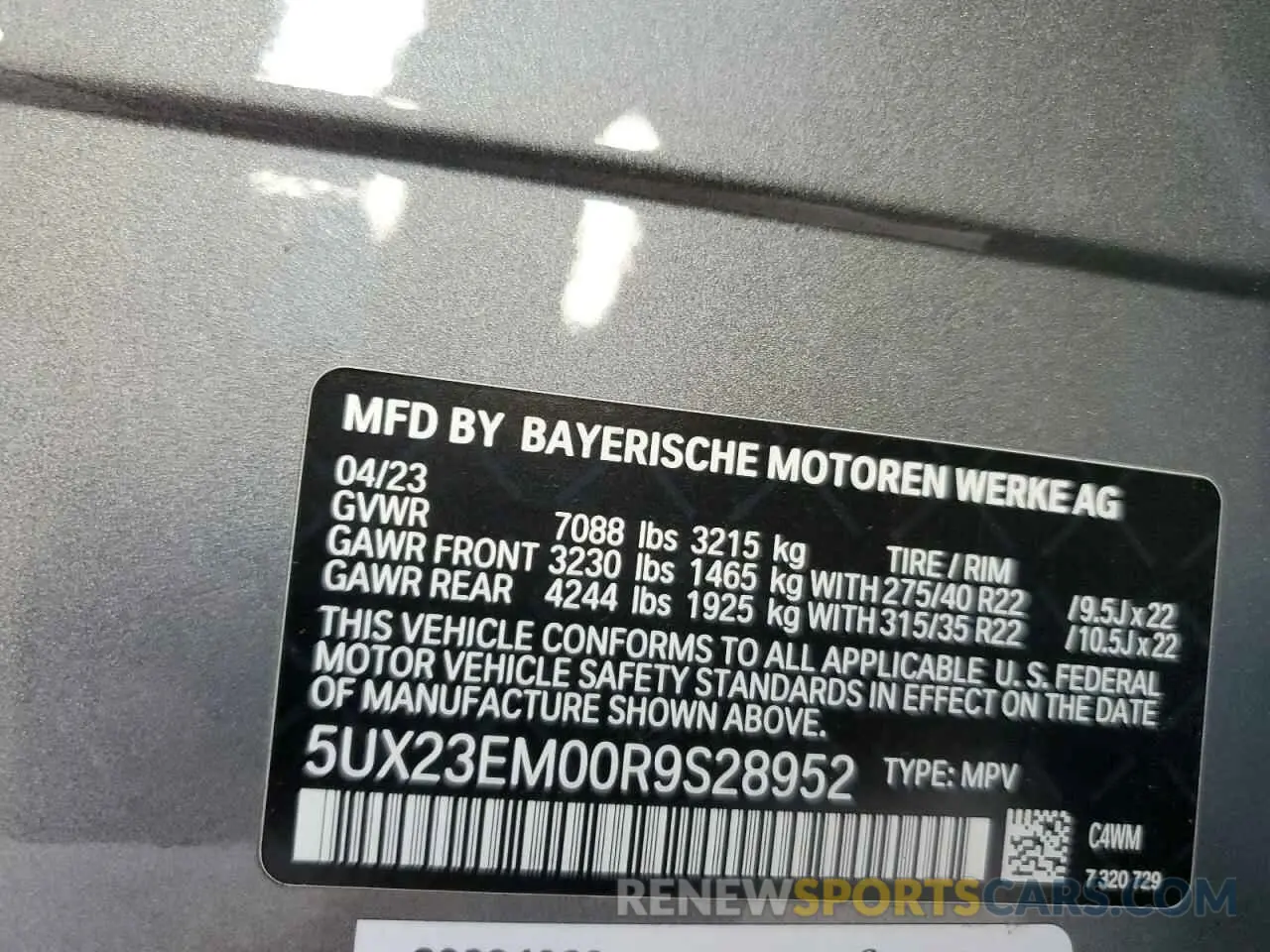 13 Фотография поврежденного автомобиля 5UX23EM00R9S28952 BMW X7 2024
