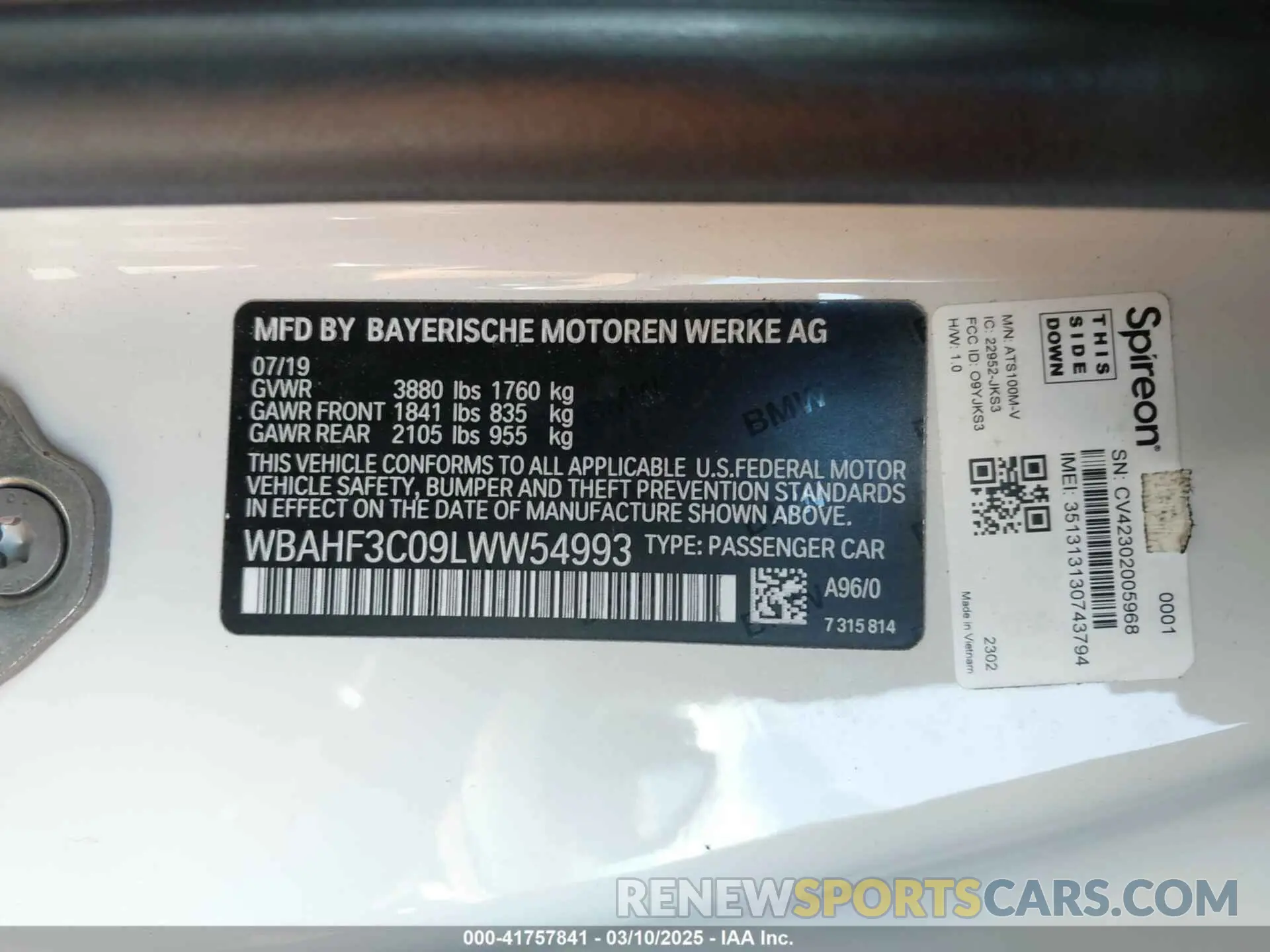 9 Фотография поврежденного автомобиля WBAHF3C09LWW54993 BMW Z4 2020