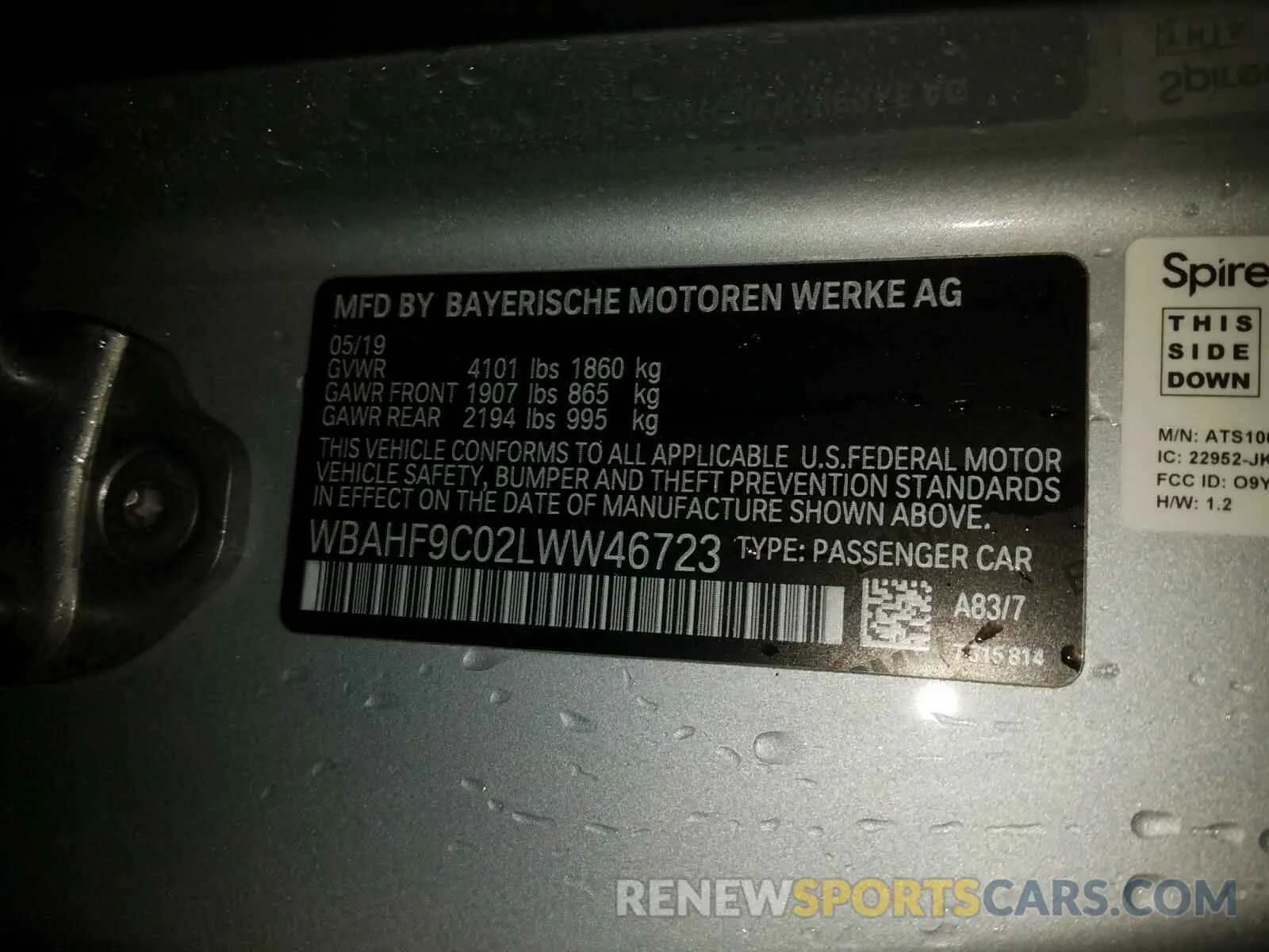 10 Photograph of a damaged car WBAHF9C02LWW46723 BMW Z4 M40I 2020