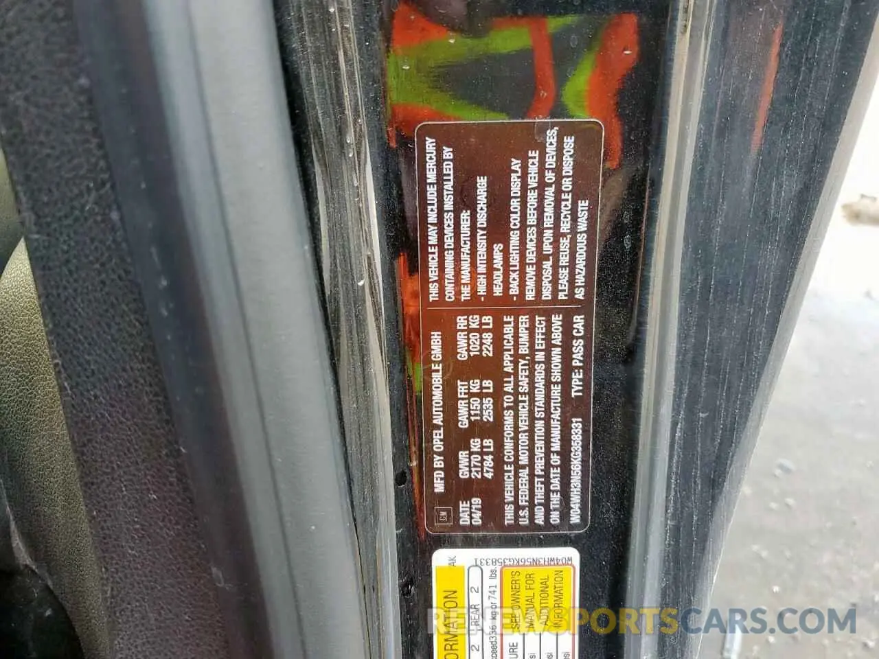 12 Photograph of a damaged car W04WH3N56KG358331 BUICK CASCADA 2019