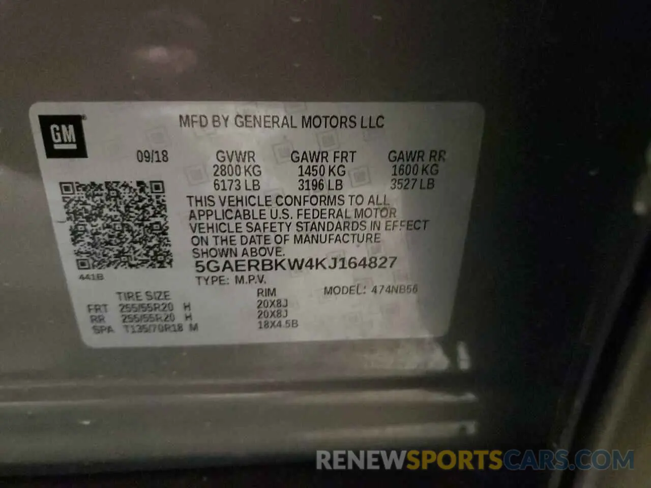13 Фотография поврежденного автомобиля 5GAERBKW4KJ164827 BUICK ENCLAVE 2019