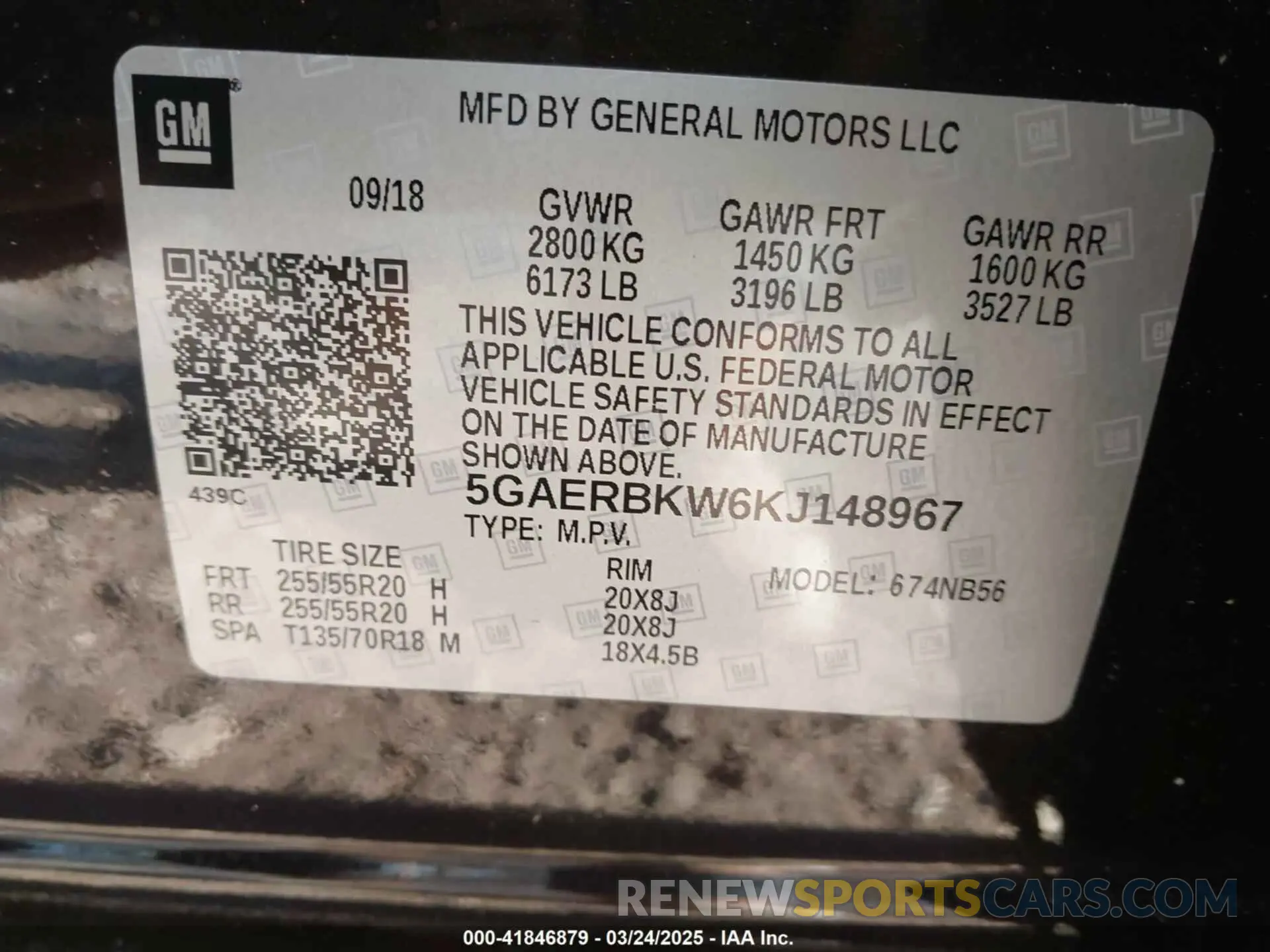 9 Photograph of a damaged car 5GAERBKW6KJ148967 BUICK ENCLAVE 2019