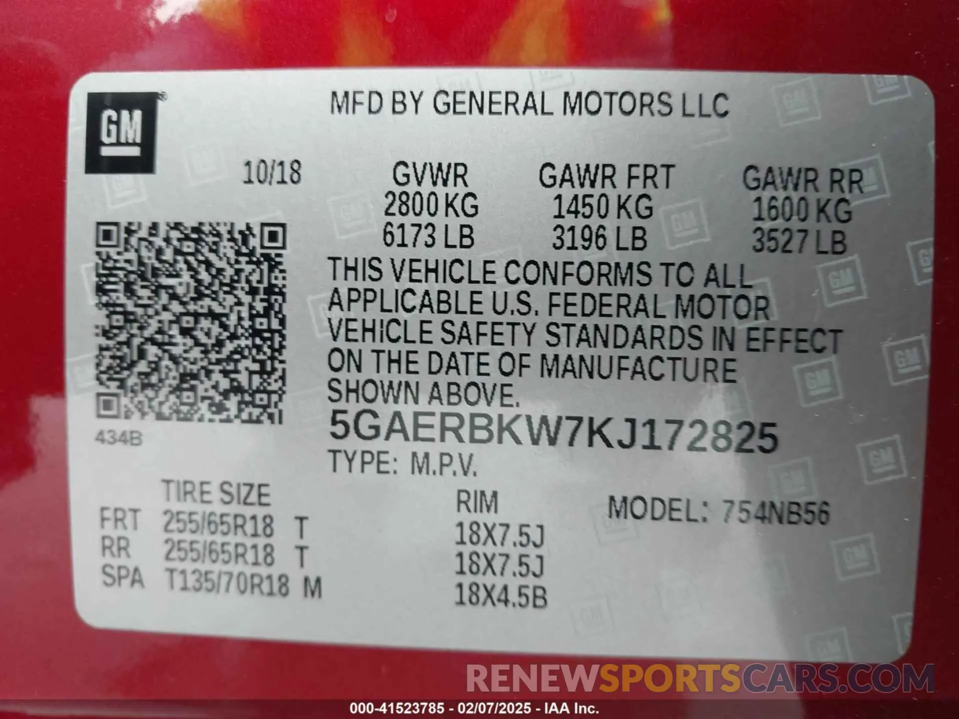 9 Photograph of a damaged car 5GAERBKW7KJ172825 BUICK ENCLAVE 2019