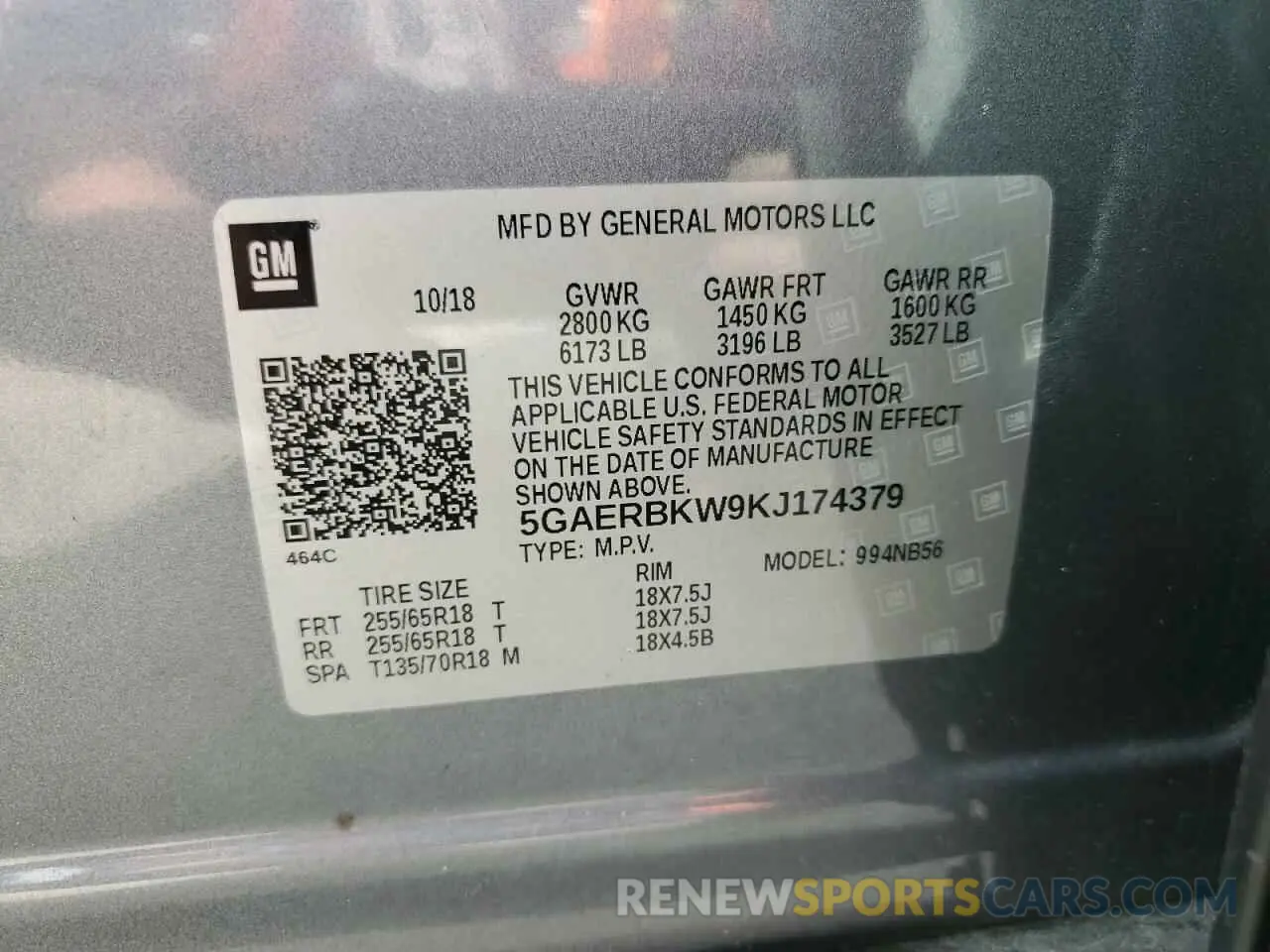 14 Photograph of a damaged car 5GAERBKW9KJ174379 BUICK ENCLAVE 2019