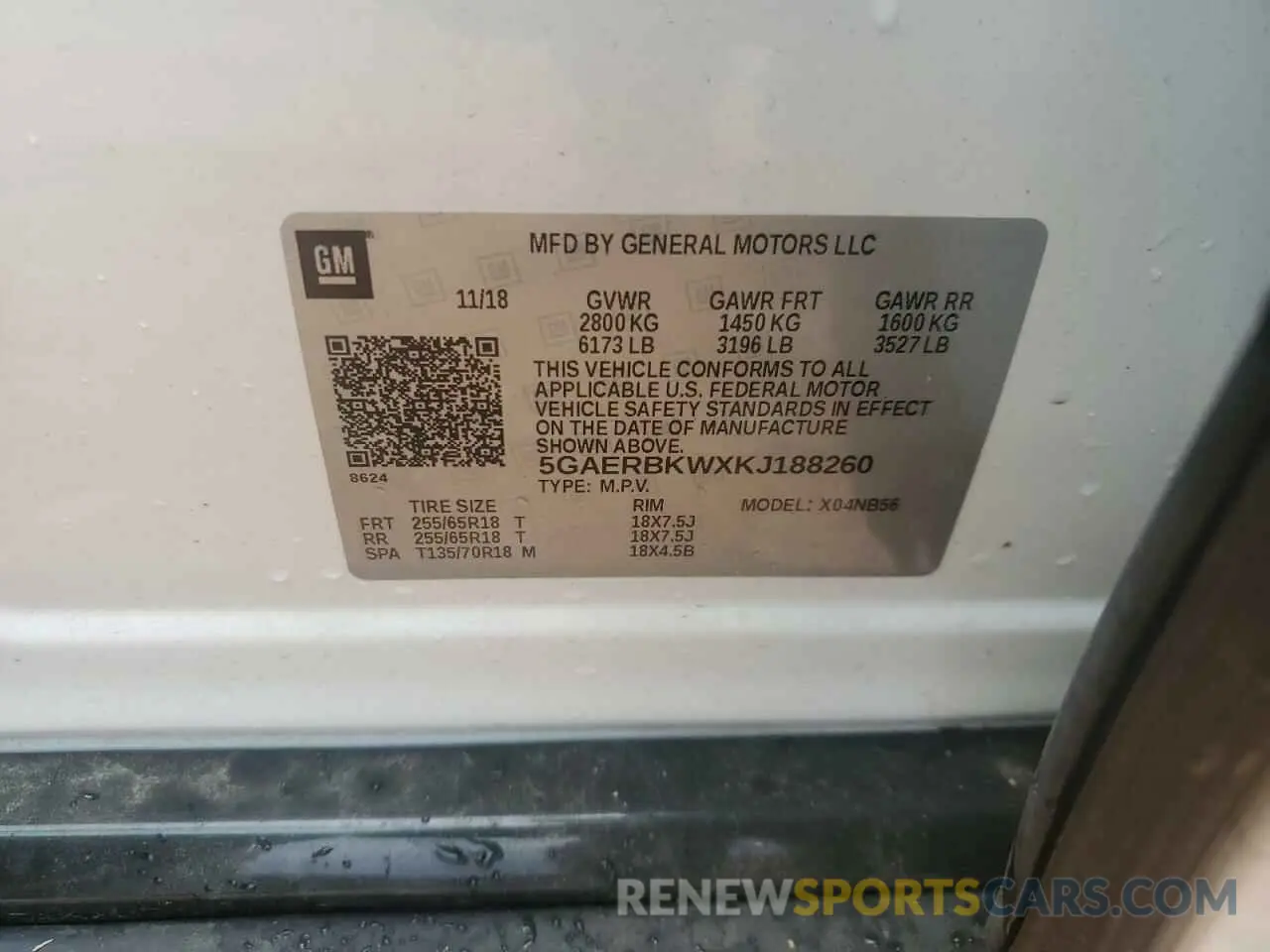 13 Фотография поврежденного автомобиля 5GAERBKWXKJ188260 BUICK ENCLAVE 2019