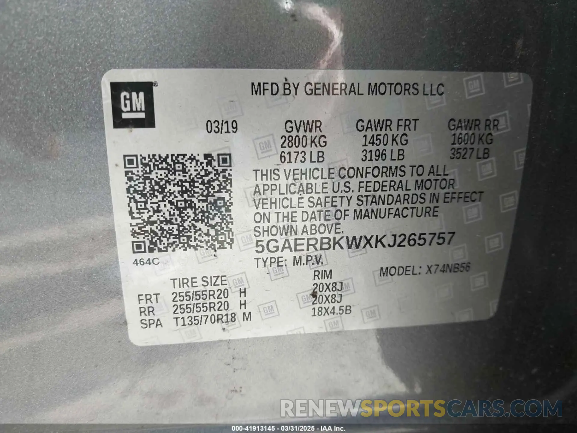9 Фотография поврежденного автомобиля 5GAERBKWXKJ265757 BUICK ENCLAVE 2019