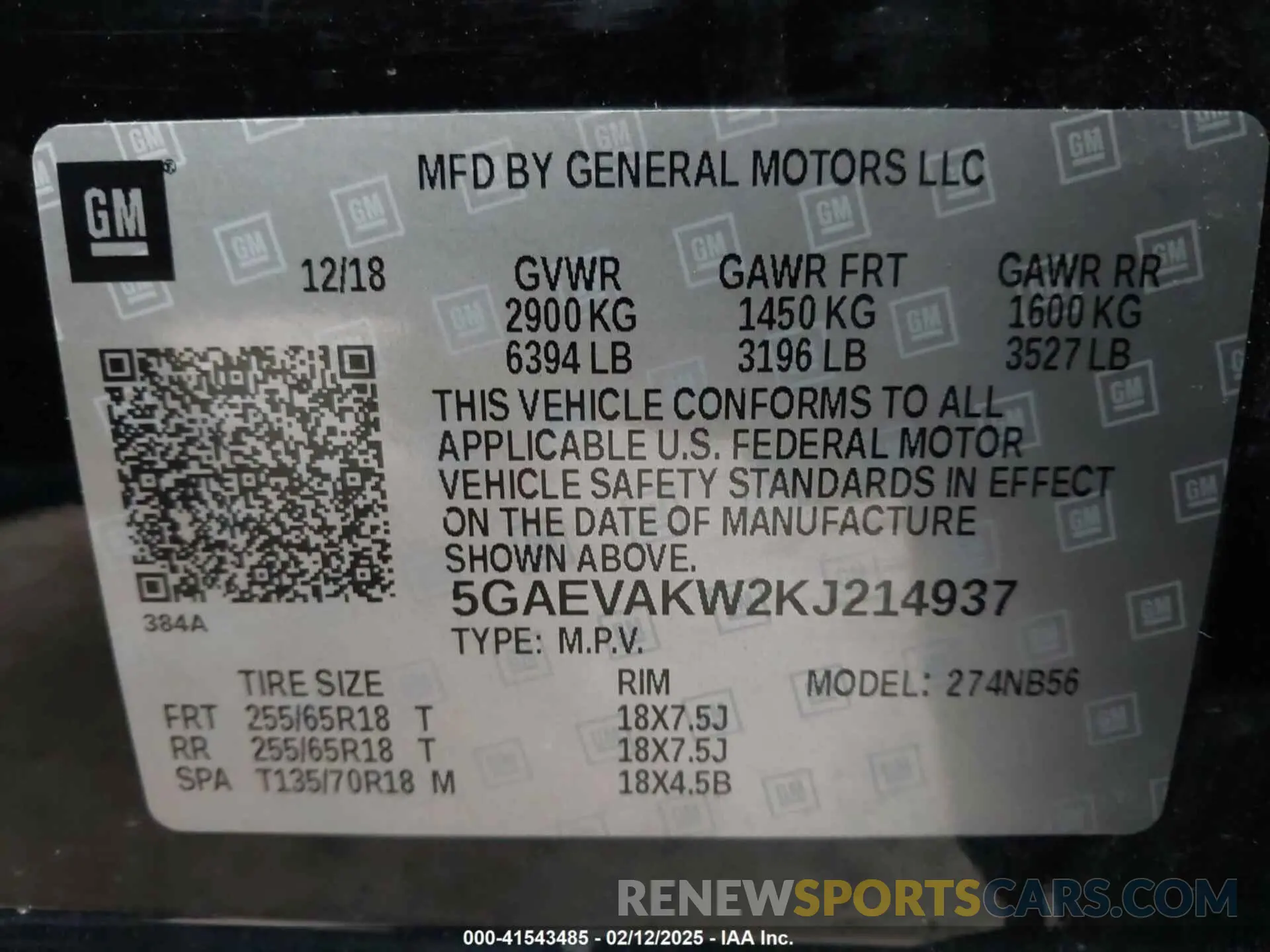 9 Фотография поврежденного автомобиля 5GAEVAKW2KJ214937 BUICK ENCLAVE 2019