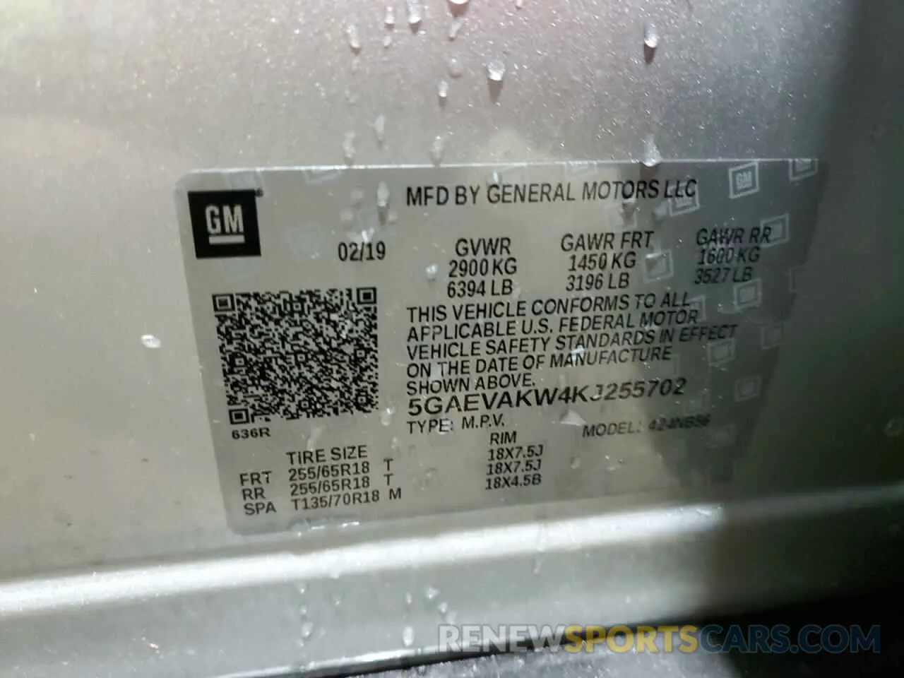13 Photograph of a damaged car 5GAEVAKW4KJ255702 BUICK ENCLAVE 2019