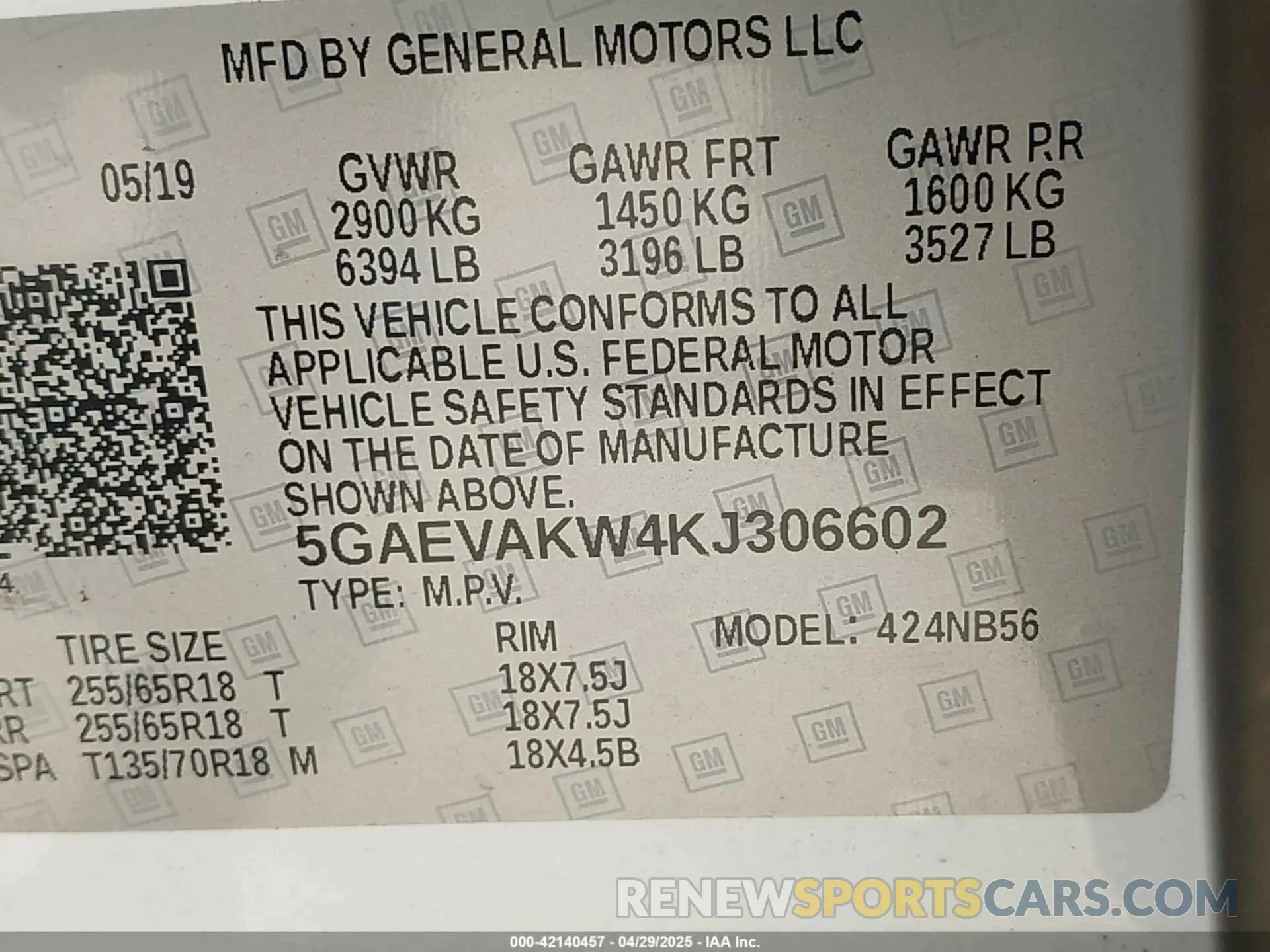 9 Photograph of a damaged car 5GAEVAKW4KJ306602 BUICK ENCLAVE 2019