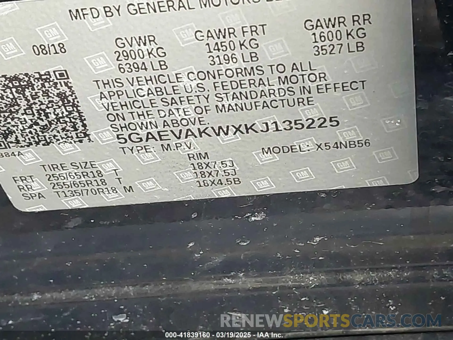 9 Photograph of a damaged car 5GAEVAKWXKJ135225 BUICK ENCLAVE 2019