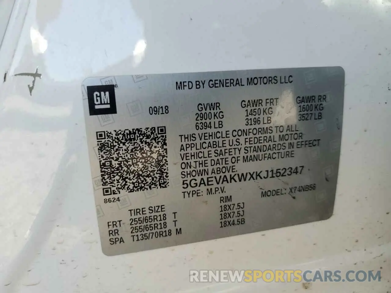 13 Photograph of a damaged car 5GAEVAKWXKJ152347 BUICK ENCLAVE 2019