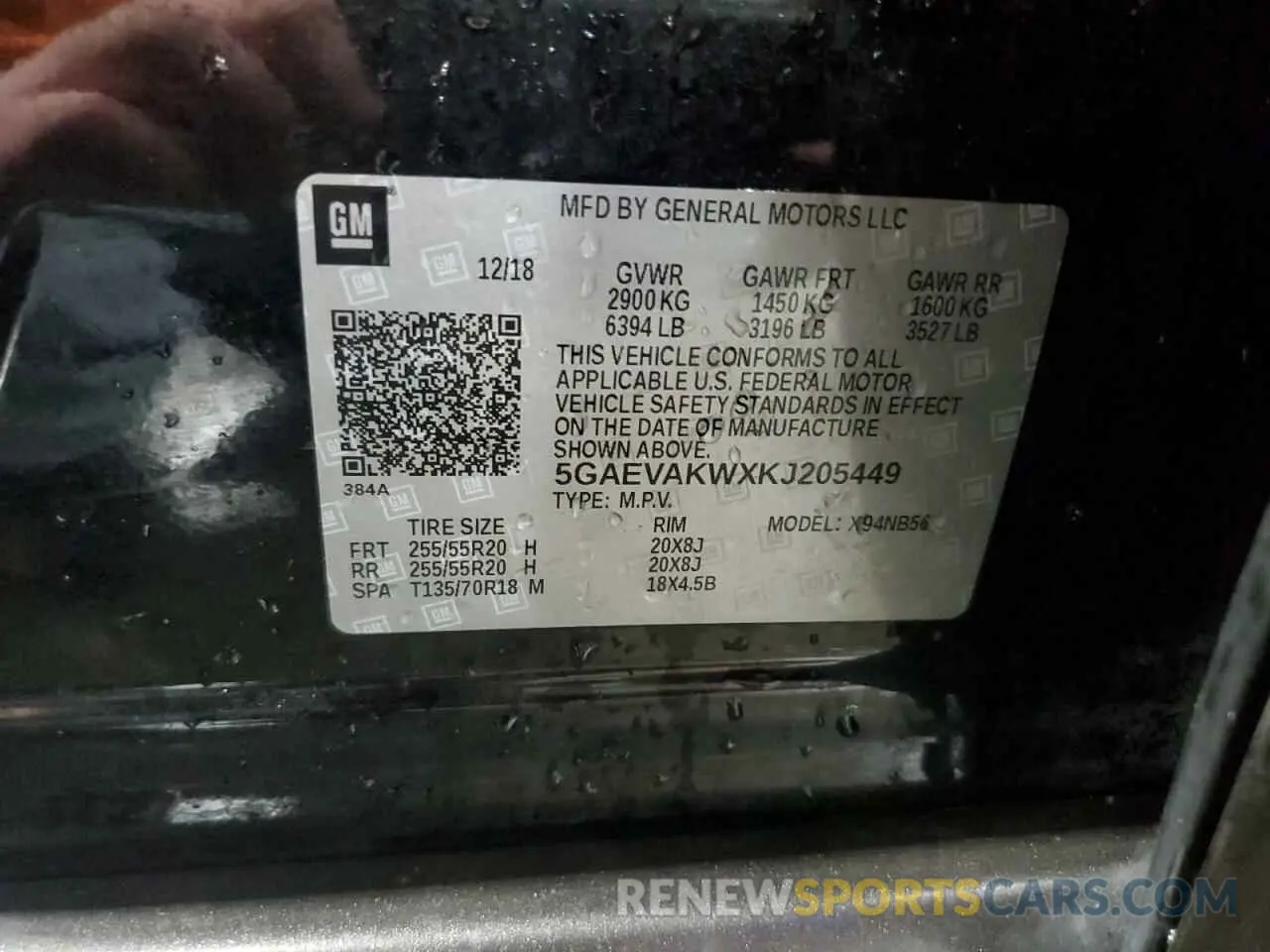 14 Photograph of a damaged car 5GAEVAKWXKJ205449 BUICK ENCLAVE 2019