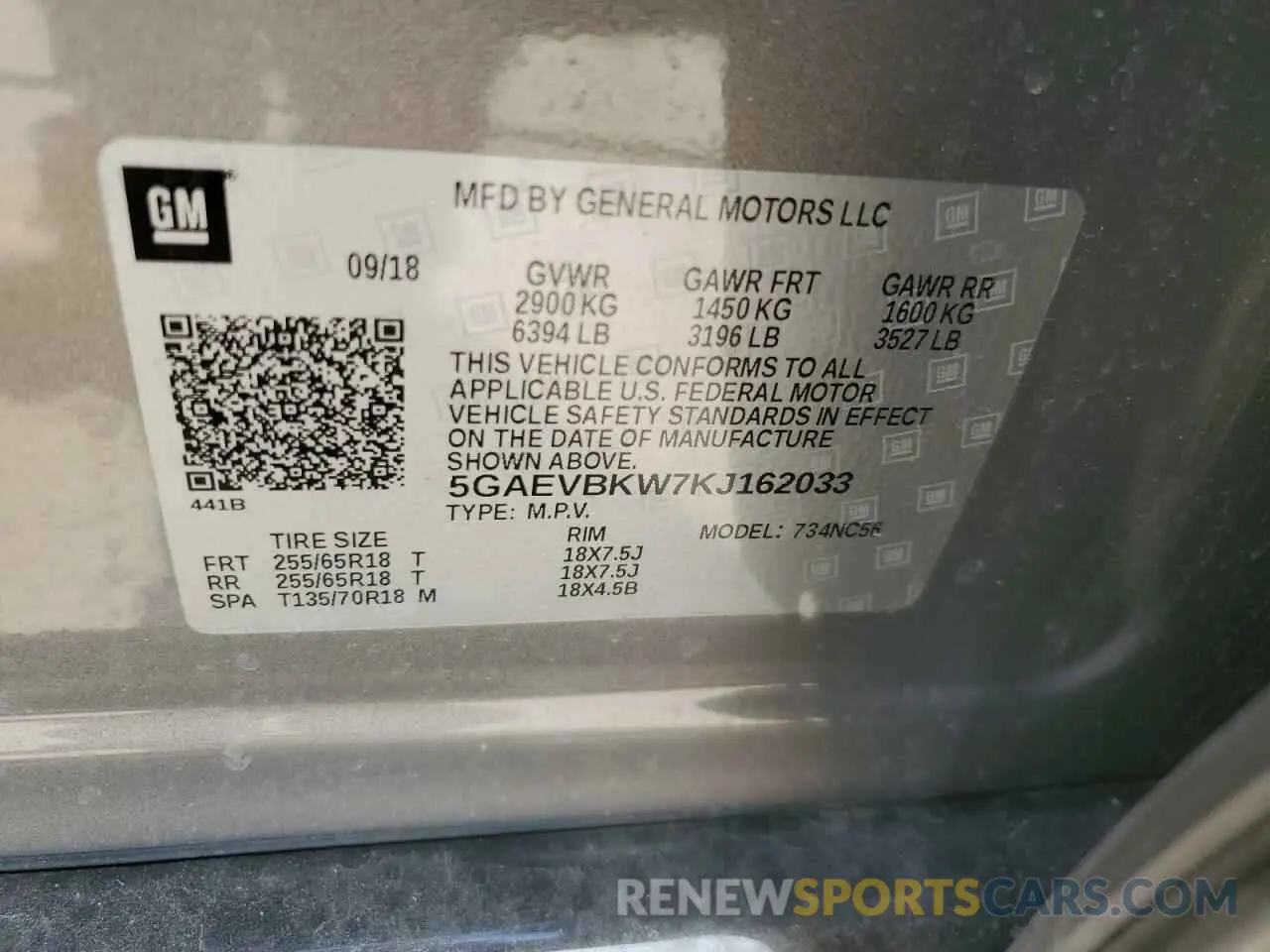 13 Фотография поврежденного автомобиля 5GAEVBKW7KJ162033 BUICK ENCLAVE 2019