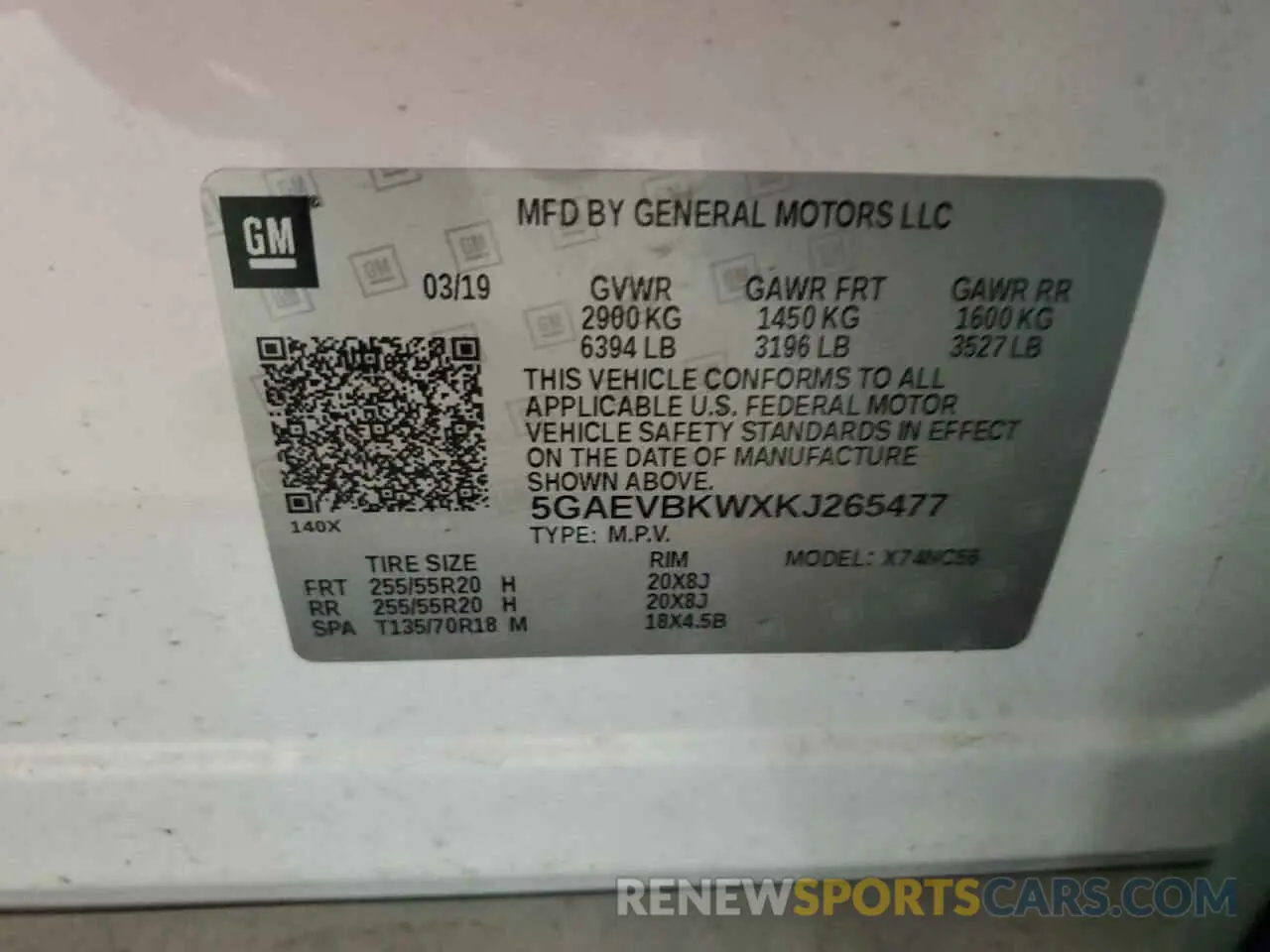 13 Photograph of a damaged car 5GAEVBKWXKJ265477 BUICK ENCLAVE 2019