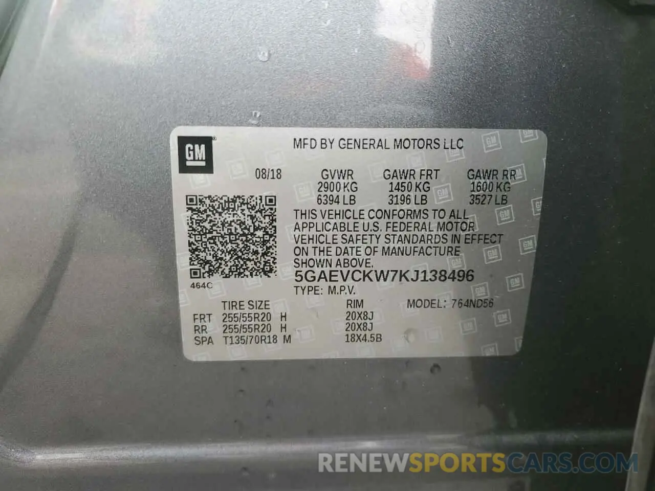 14 Фотография поврежденного автомобиля 5GAEVCKW7KJ138496 BUICK ENCLAVE 2019