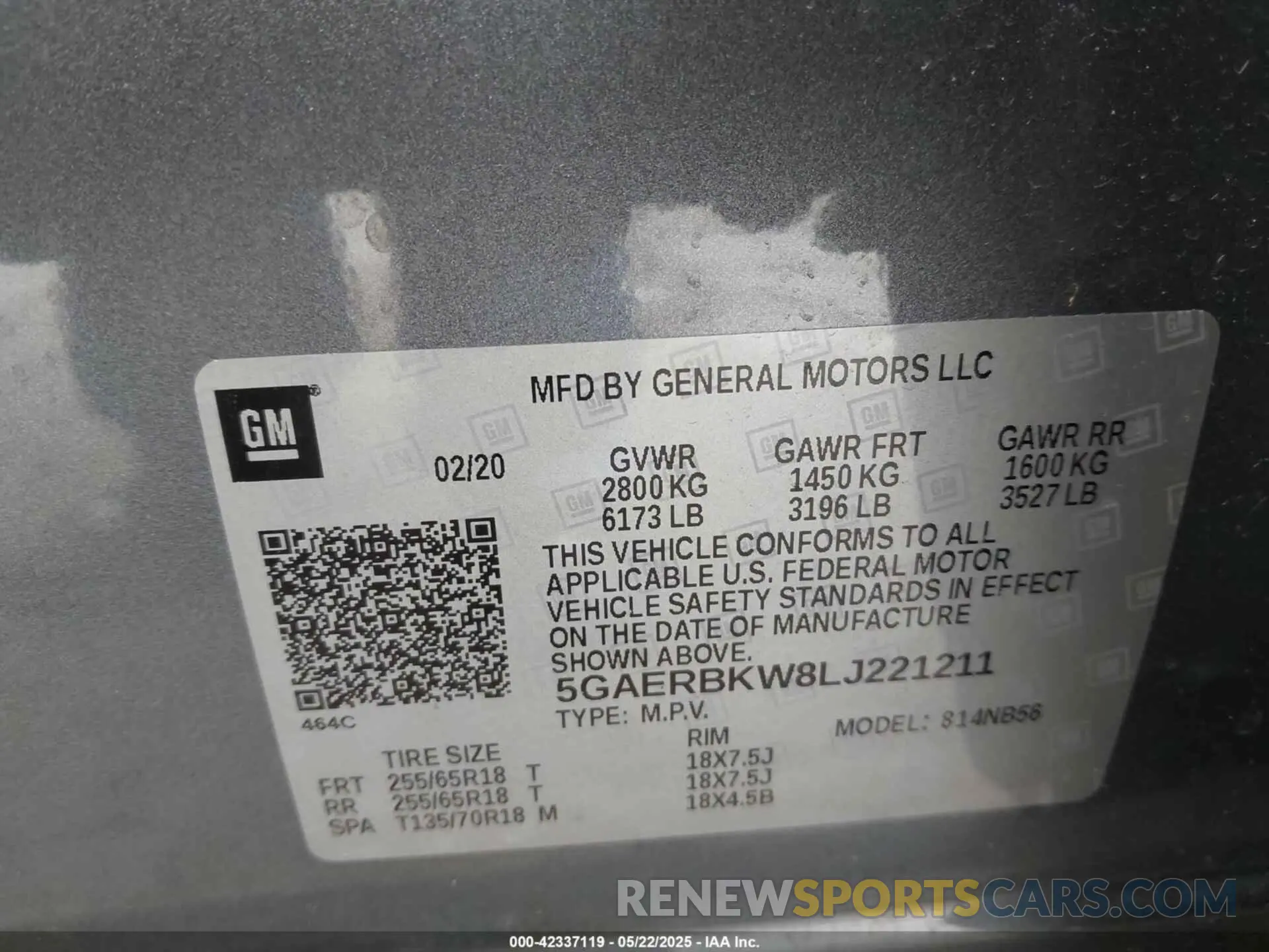9 Photograph of a damaged car 5GAERBKW8LJ221211 BUICK ENCLAVE 2020