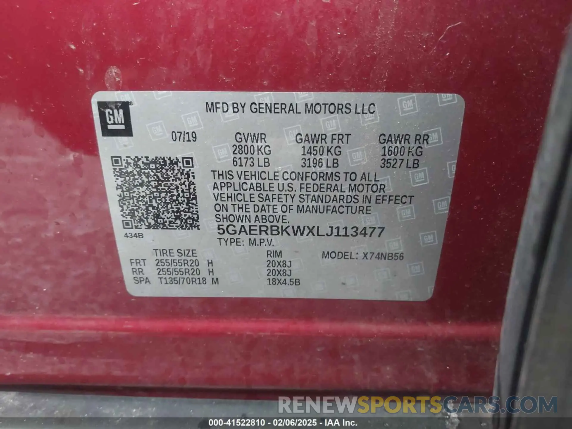 9 Фотография поврежденного автомобиля 5GAERBKWXLJ113477 BUICK ENCLAVE 2020