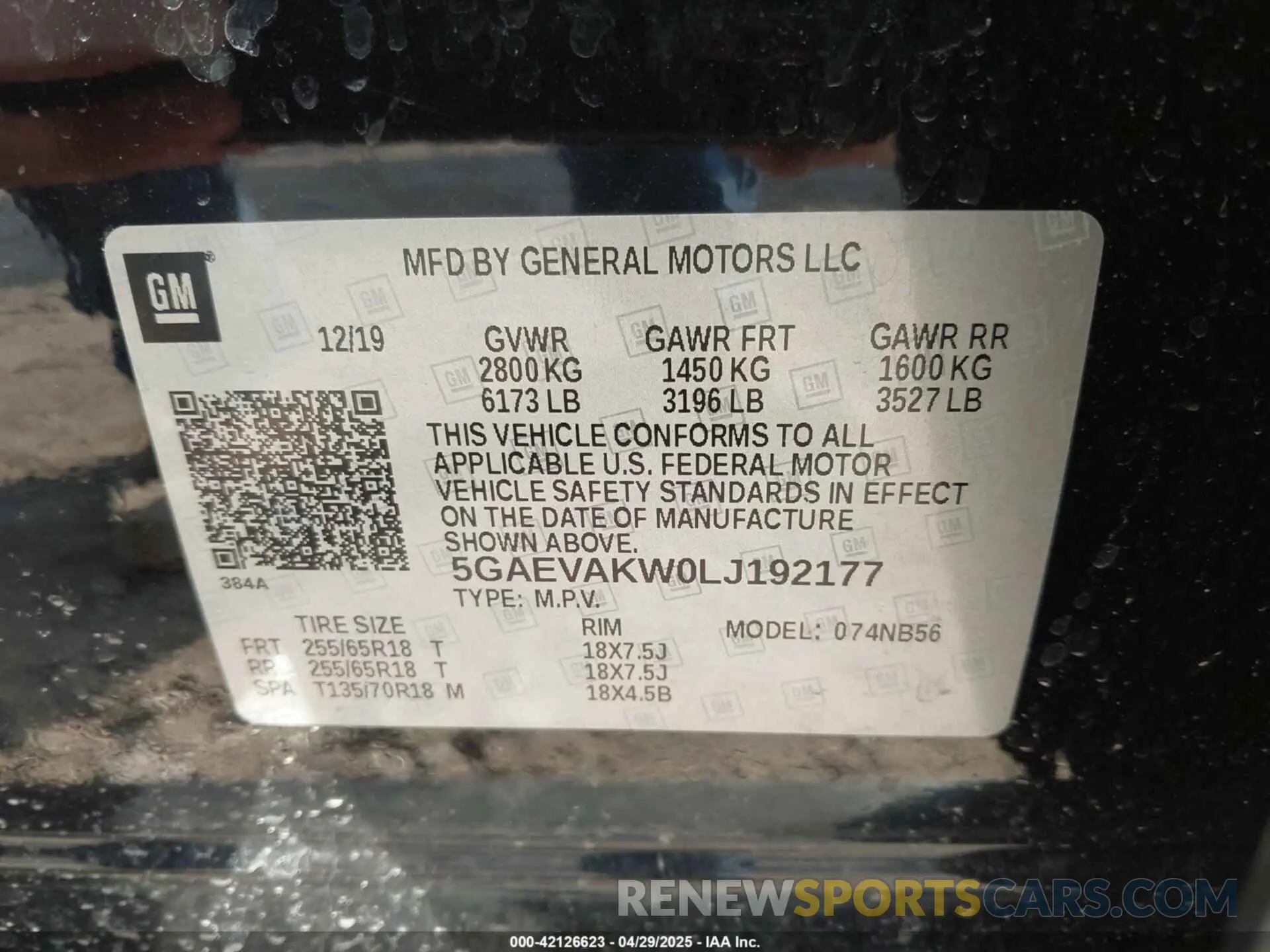 9 Фотография поврежденного автомобиля 5GAEVAKW0LJ192177 BUICK ENCLAVE 2020