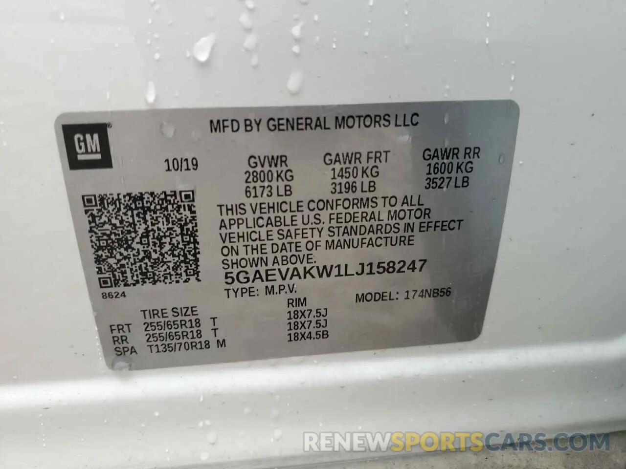 13 Фотография поврежденного автомобиля 5GAEVAKW1LJ158247 BUICK ENCLAVE 2020