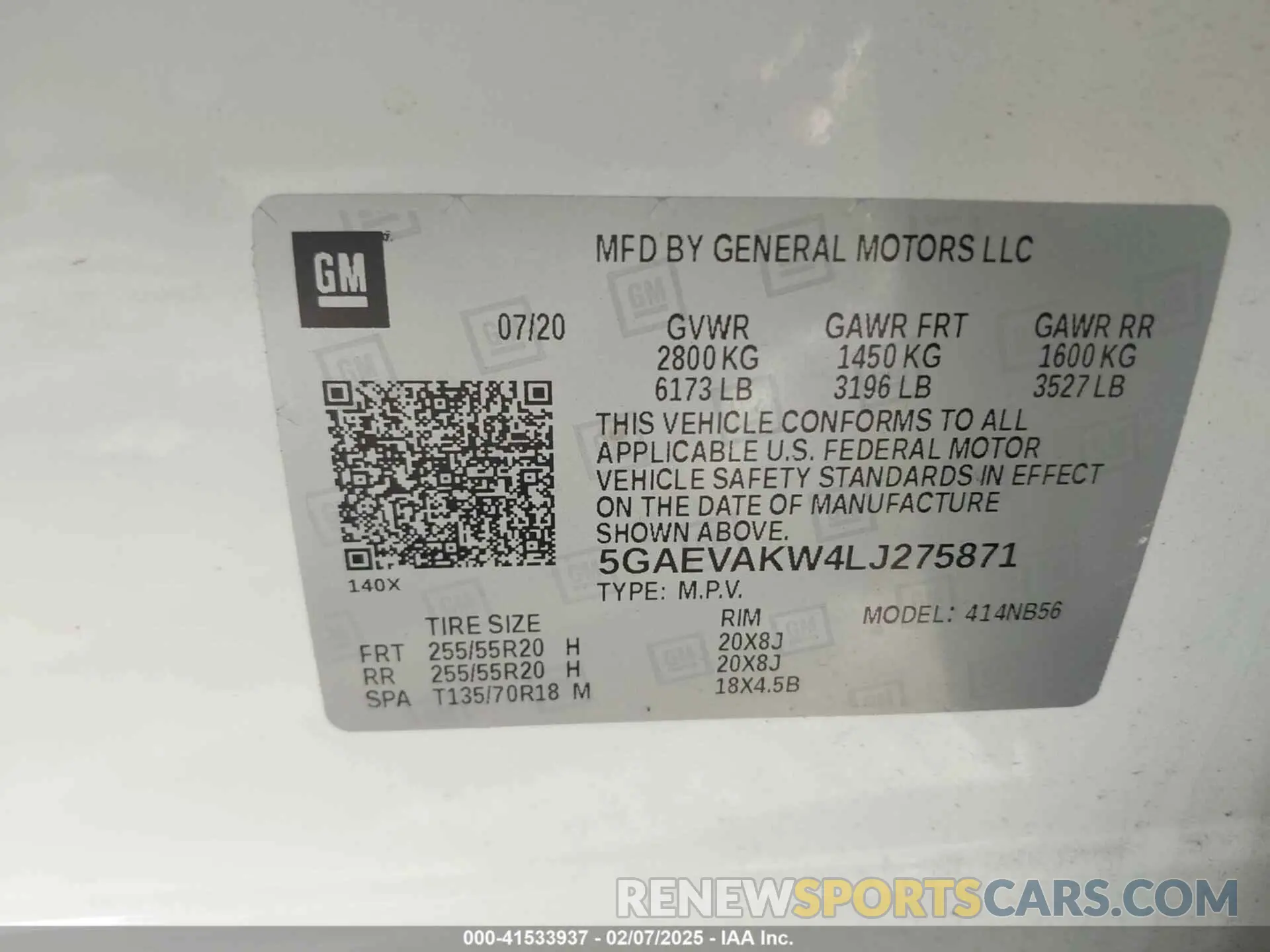 9 Photograph of a damaged car 5GAEVAKW4LJ275871 BUICK ENCLAVE 2020