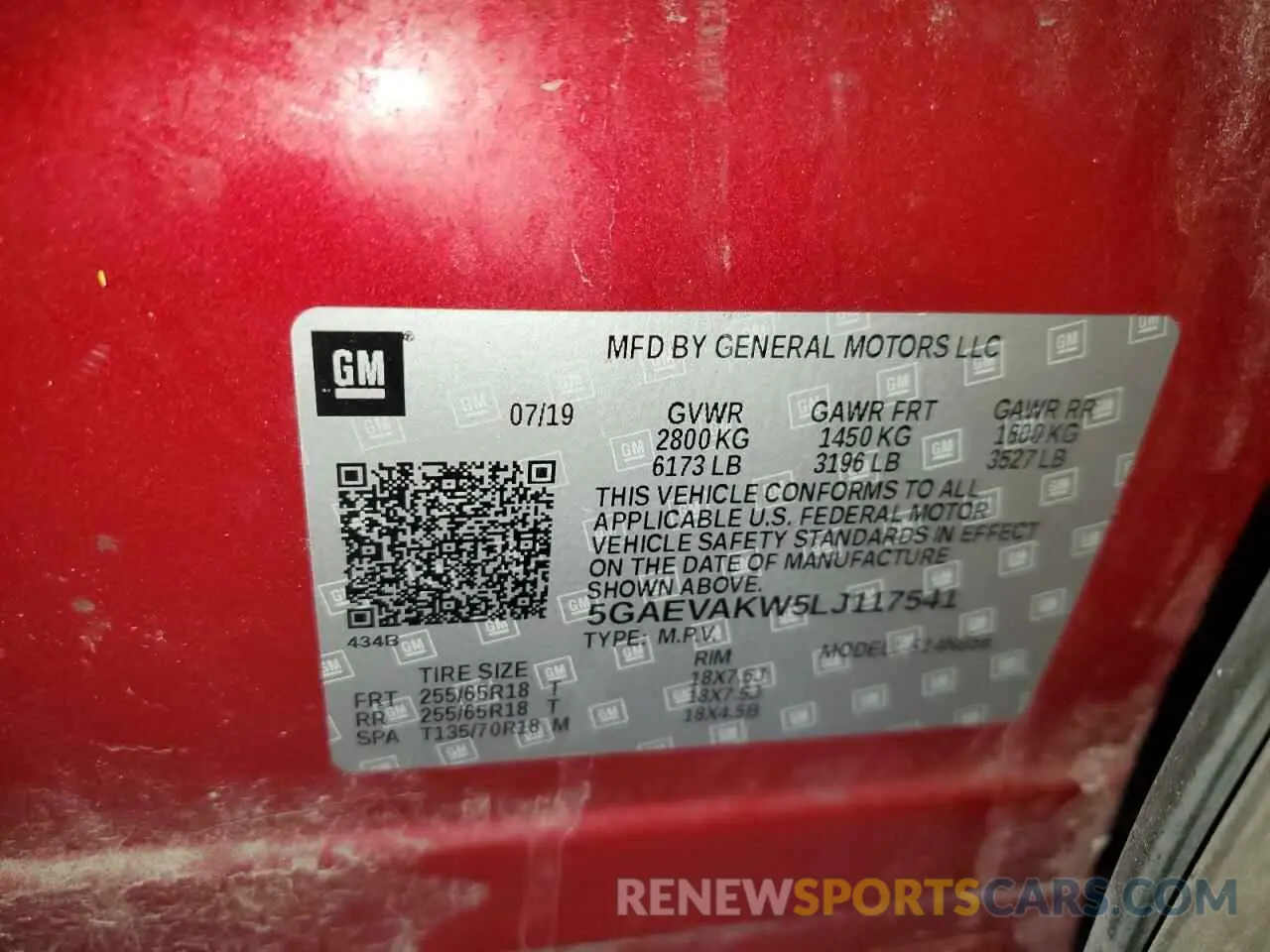 14 Фотография поврежденного автомобиля 5GAEVAKW5LJ117541 BUICK ENCLAVE 2020