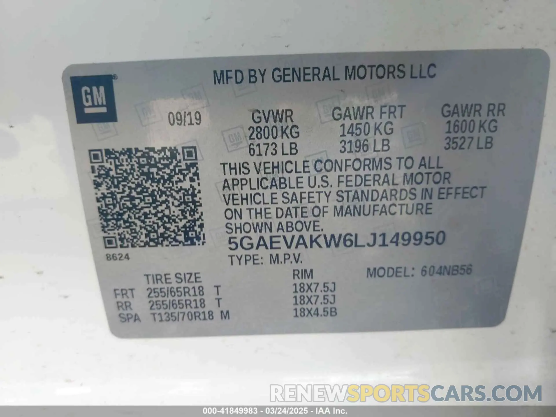 9 Photograph of a damaged car 5GAEVAKW6LJ149950 BUICK ENCLAVE 2020