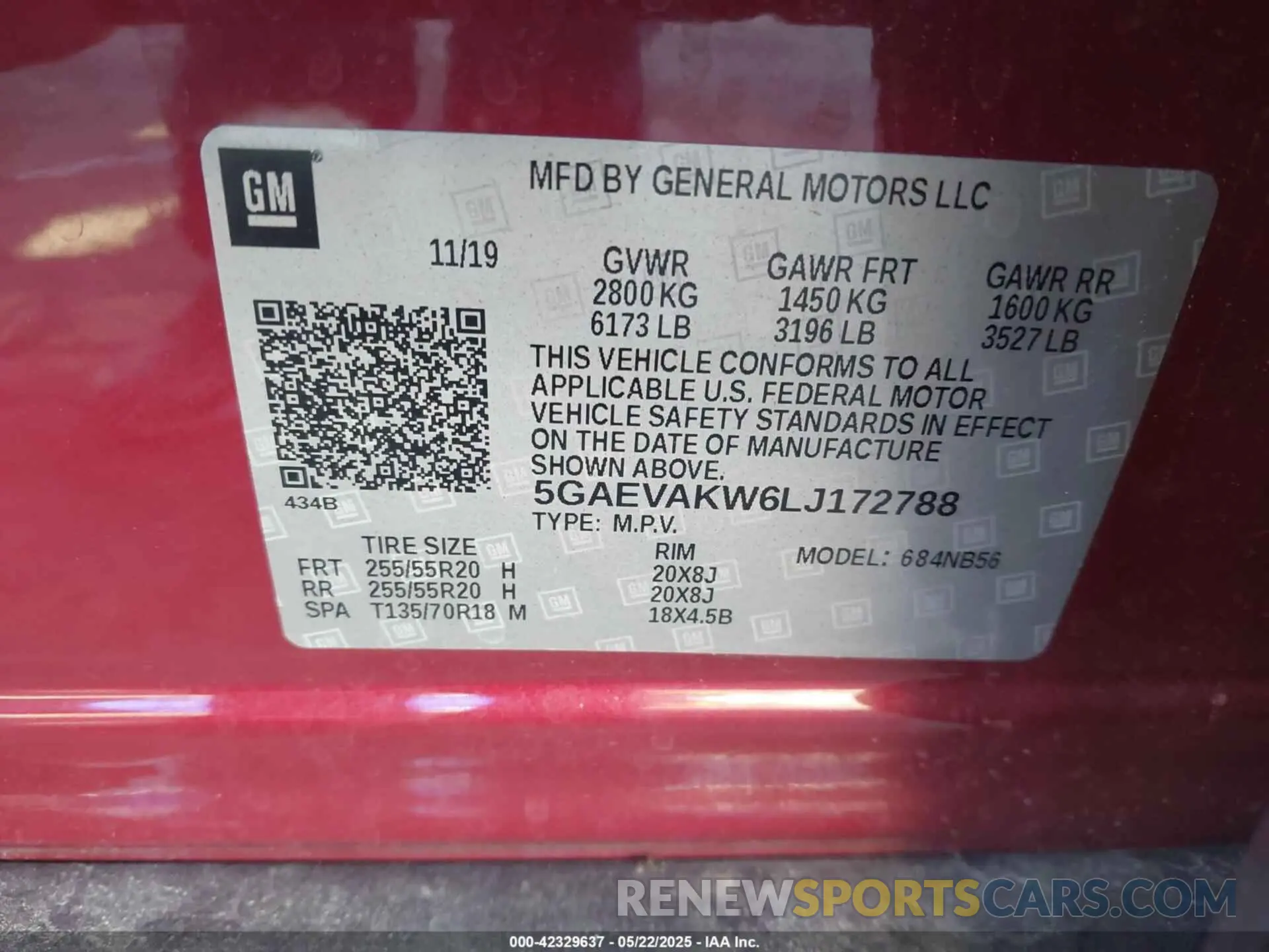 9 Фотография поврежденного автомобиля 5GAEVAKW6LJ172788 BUICK ENCLAVE 2020