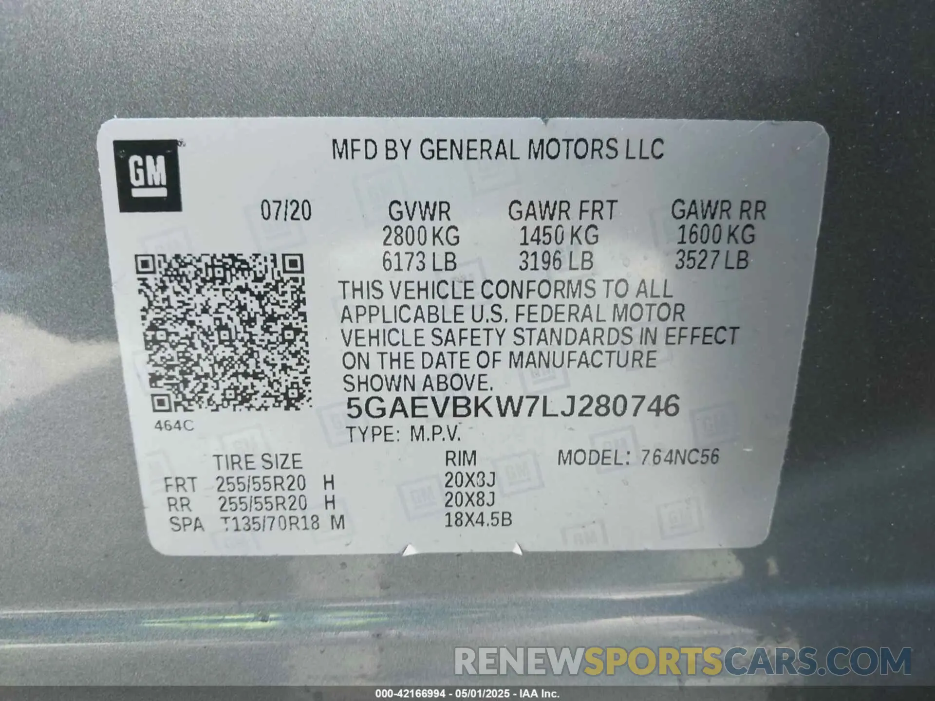 9 Фотография поврежденного автомобиля 5GAEVBKW7LJ280746 BUICK ENCLAVE 2020