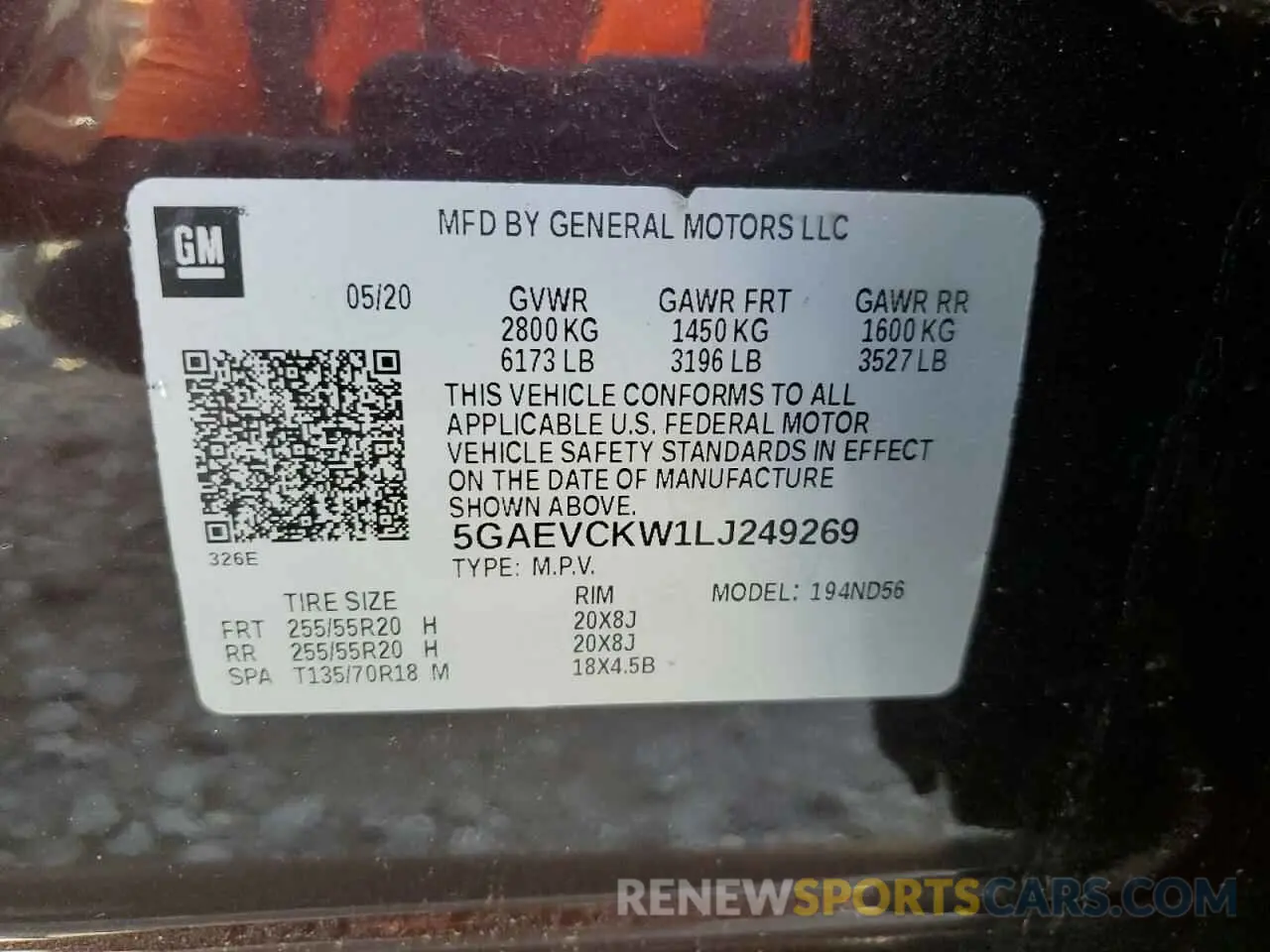 15 Photograph of a damaged car 5GAEVCKW1LJ249269 BUICK ENCLAVE 2020