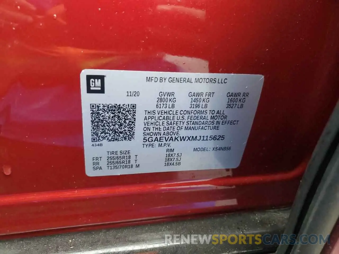14 Photograph of a damaged car 5GAEVAKWXMJ115625 BUICK ENCLAVE 2021