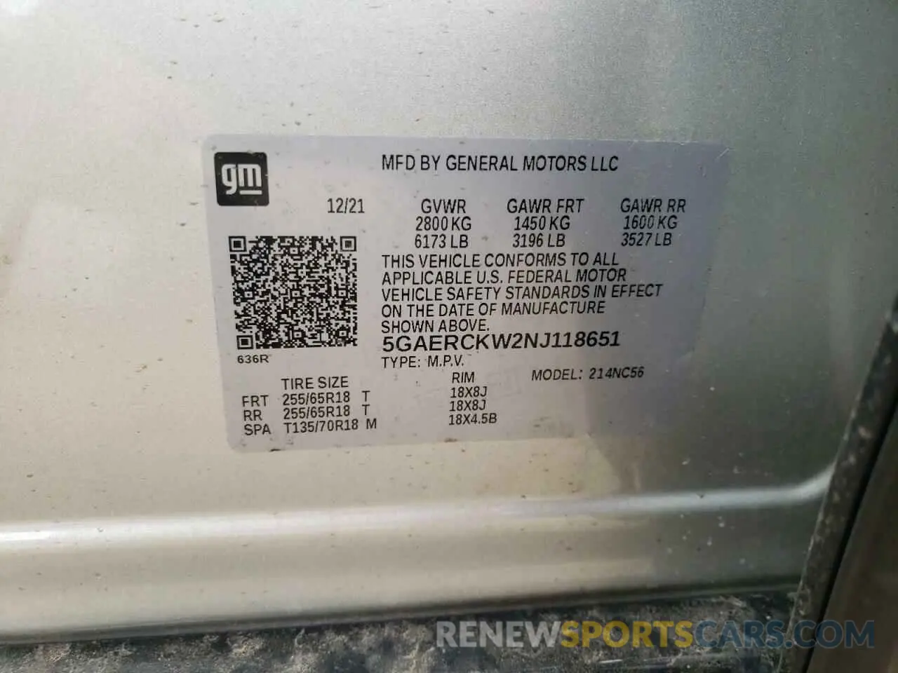 14 Фотография поврежденного автомобиля 5GAERCKW2NJ118651 BUICK ENCLAVE 2022