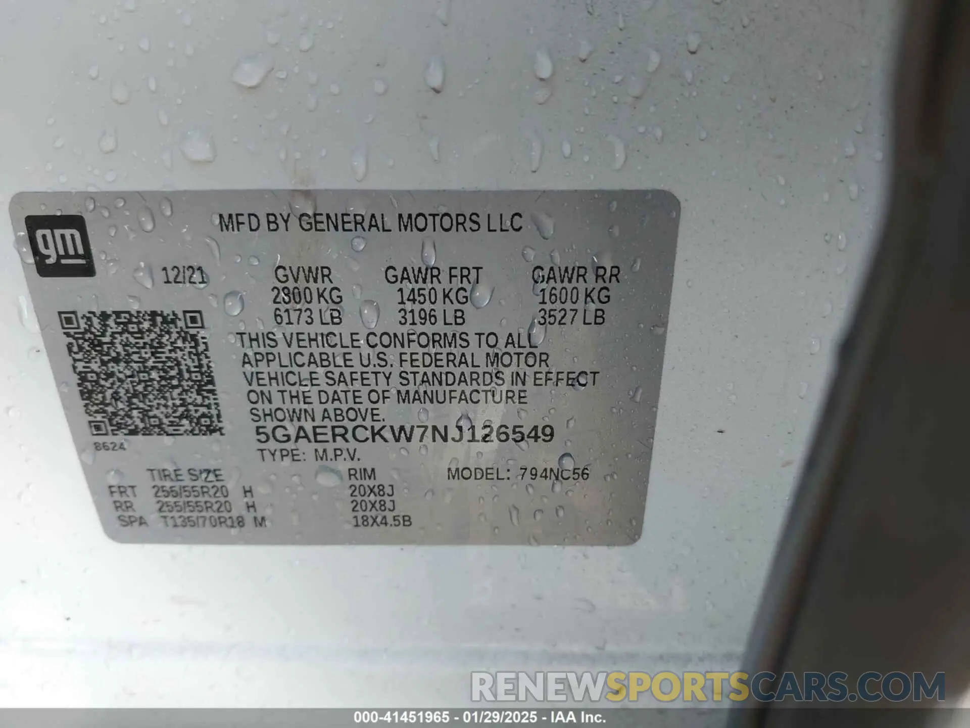 9 Фотография поврежденного автомобиля 5GAERCKW7NJ126549 BUICK ENCLAVE 2022