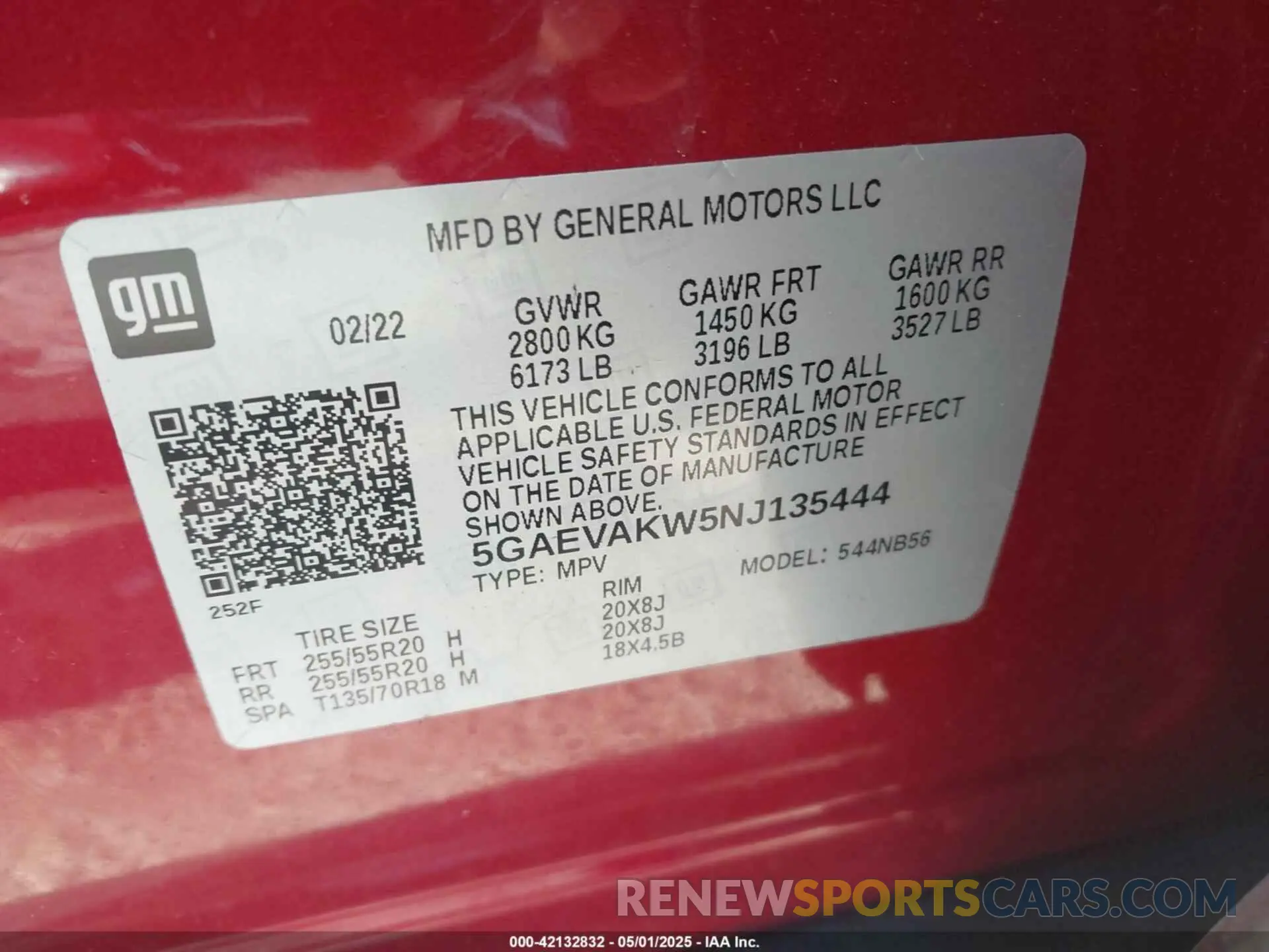 9 Фотография поврежденного автомобиля 5GAEVAKW5NJ135444 BUICK ENCLAVE 2022