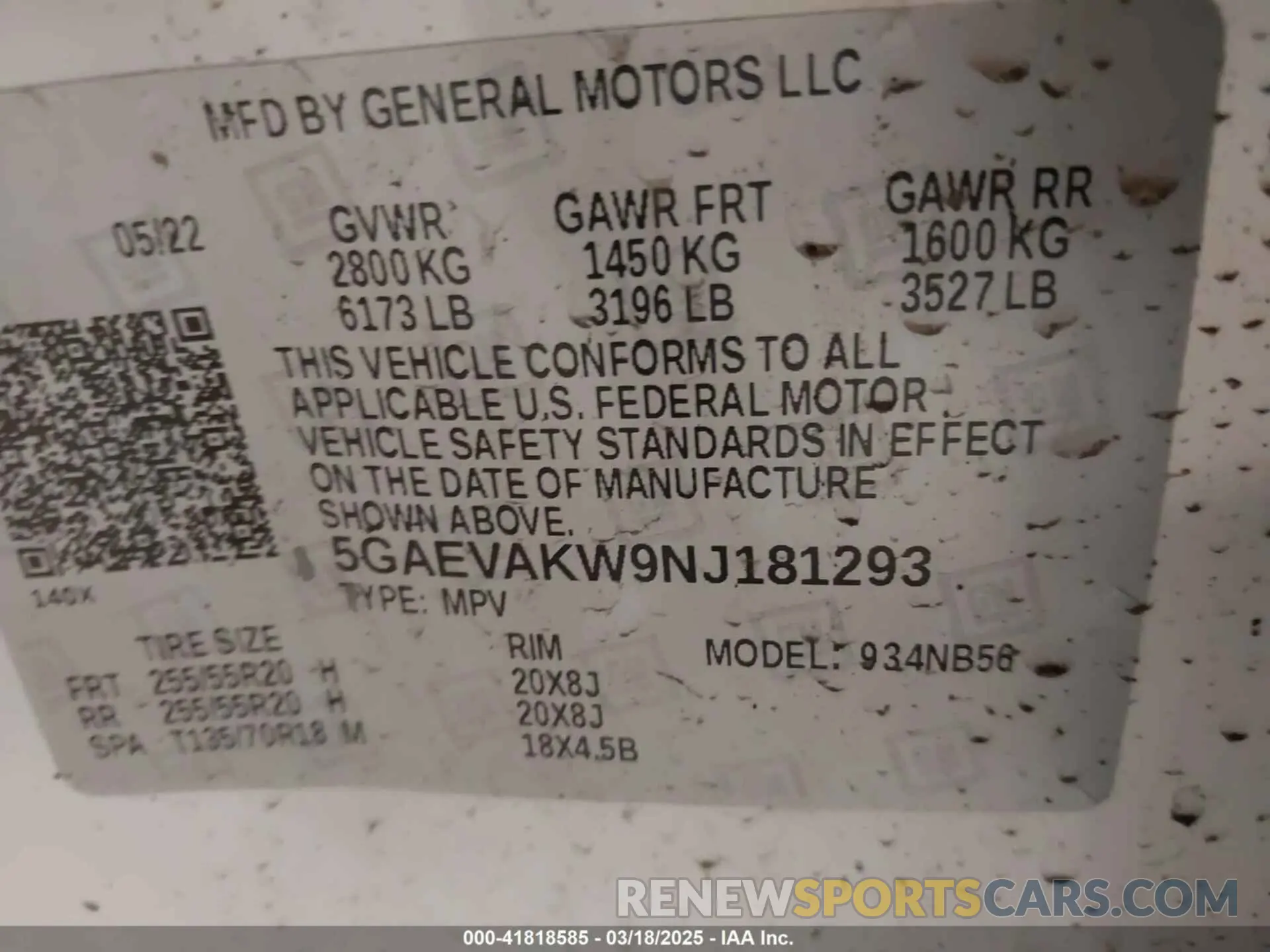 9 Фотография поврежденного автомобиля 5GAEVAKW9NJ181293 BUICK ENCLAVE 2022