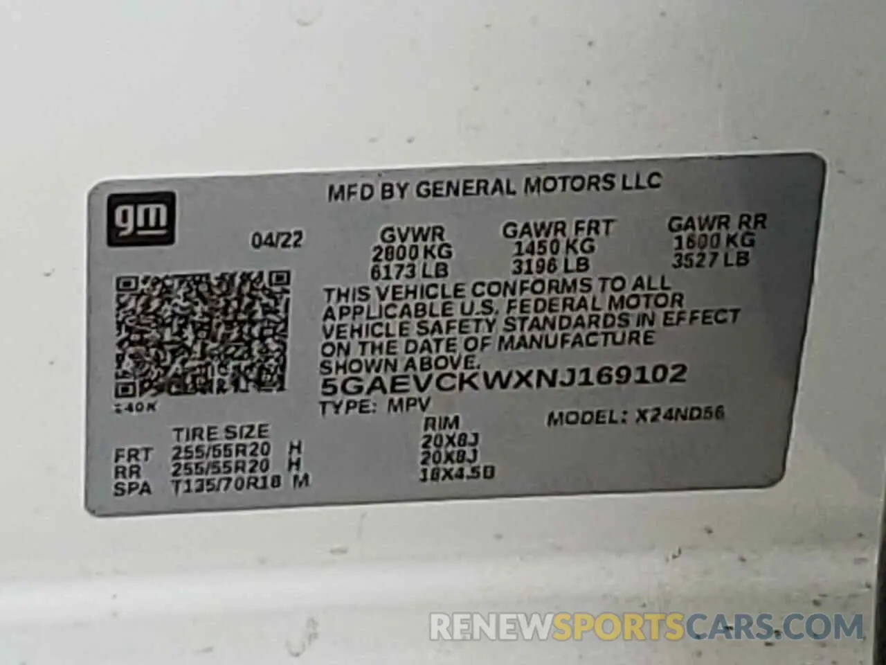 14 Фотография поврежденного автомобиля 5GAEVCKWXNJ169102 BUICK ENCLAVE 2022