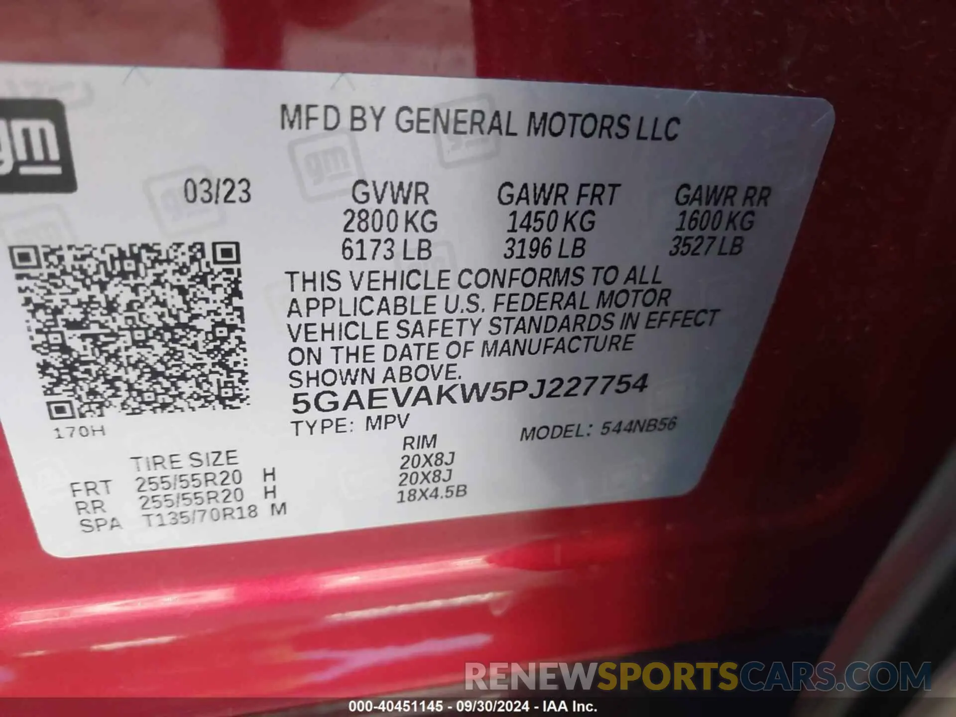 9 Фотография поврежденного автомобиля 5GAEVAKW5PJ227754 BUICK ENCLAVE 2023