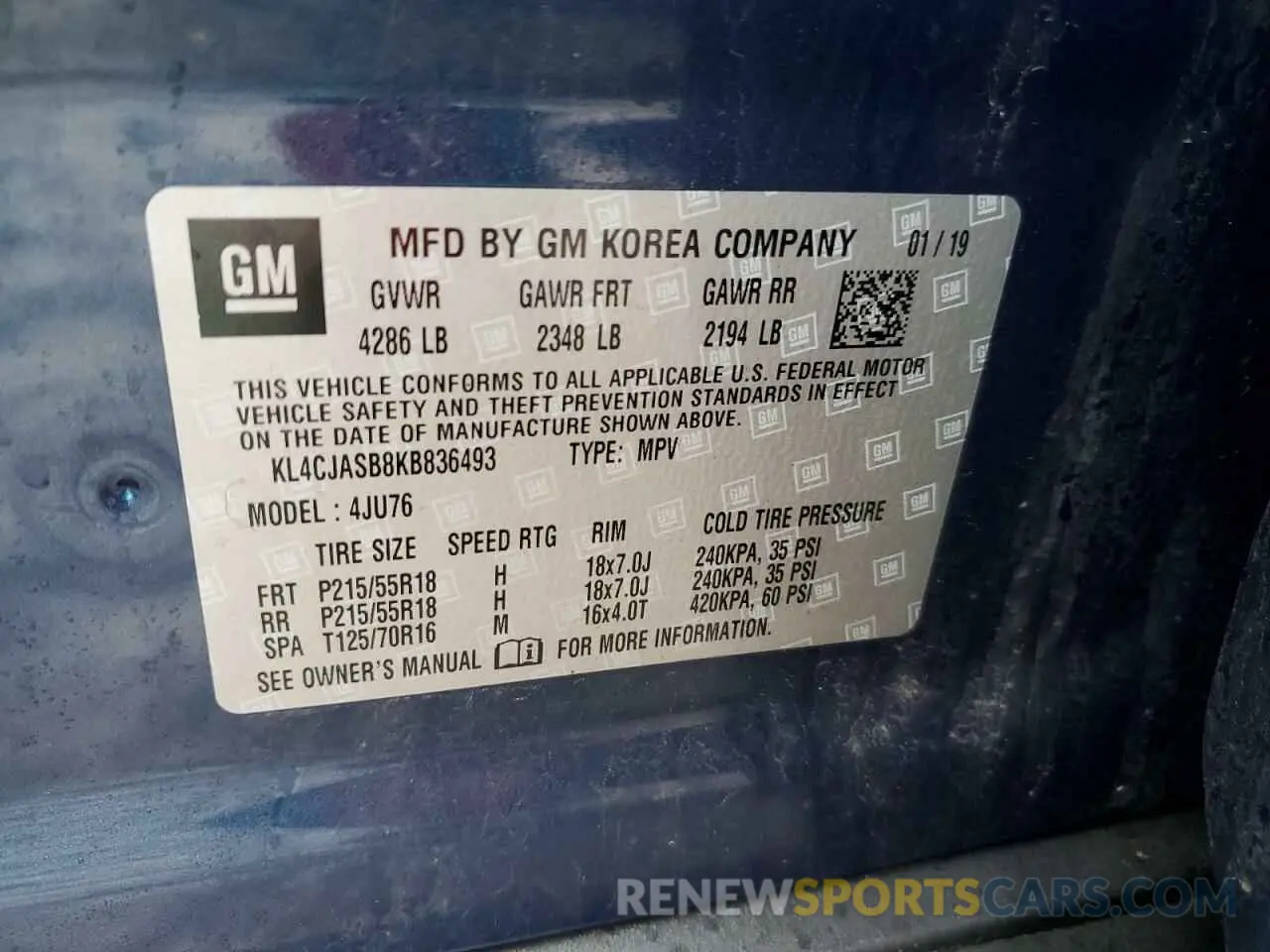 15 Фотография поврежденного автомобиля KL4CJASB8KB836493 BUICK ENCORE 2019