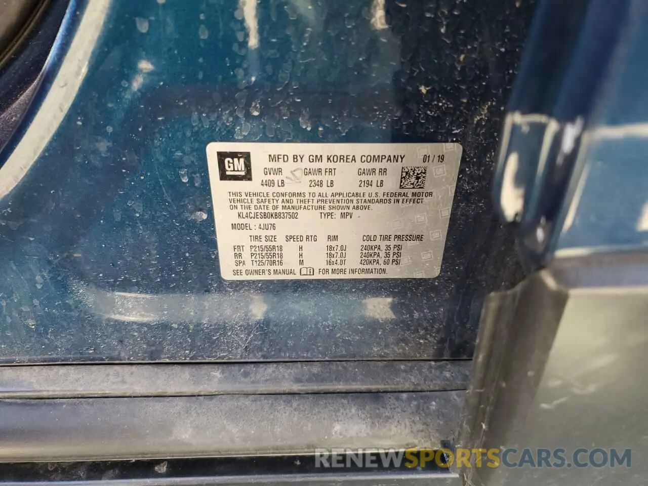 14 Photograph of a damaged car KL4CJESB0KB837502 BUICK ENCORE 2019