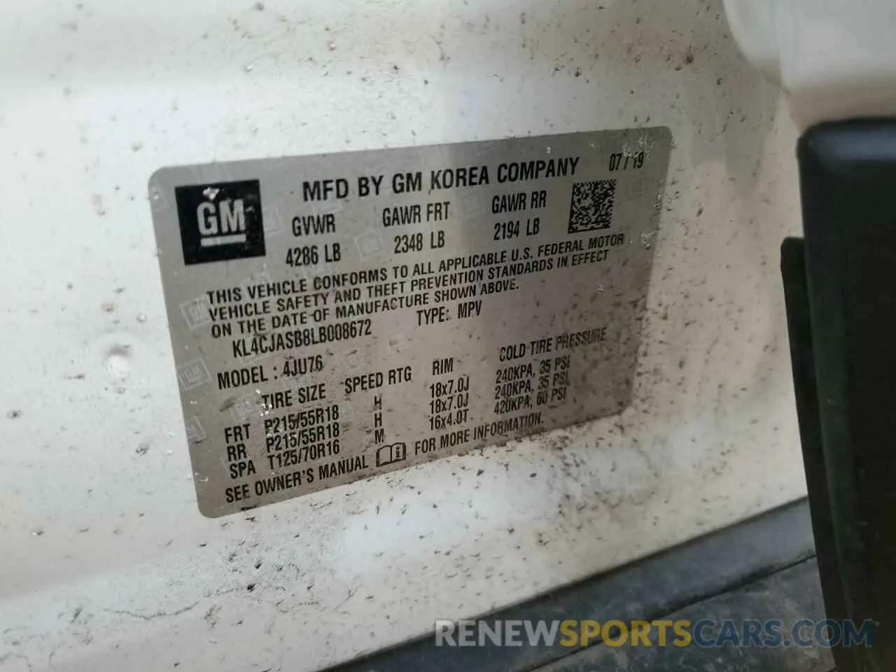 14 Photograph of a damaged car KL4CJASB8LB008672 BUICK ENCORE 2020