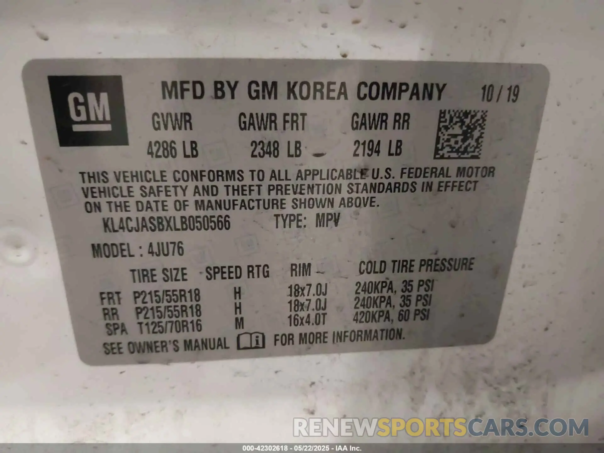 9 Photograph of a damaged car KL4CJASBXLB050566 BUICK ENCORE 2020