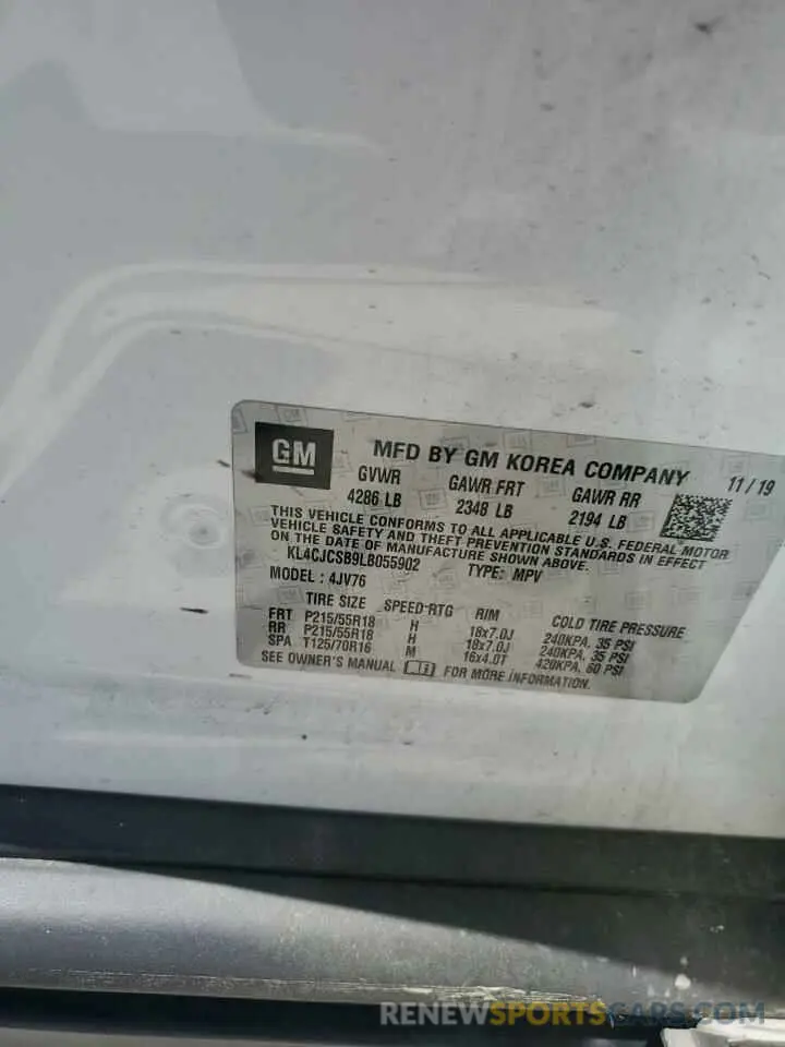 12 Photograph of a damaged car KL4CJCSB9LB055902 BUICK ENCORE 2020