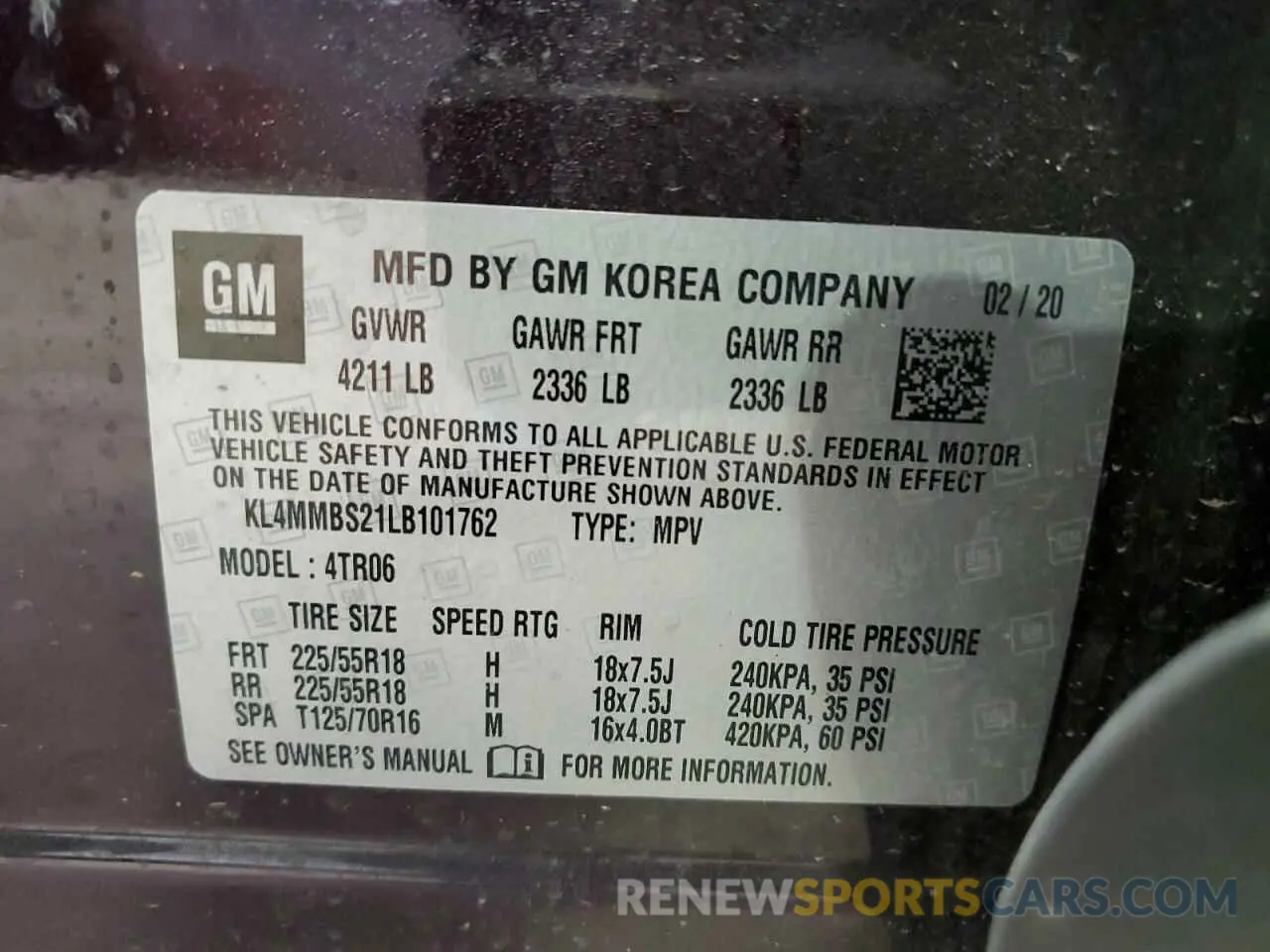 13 Фотография поврежденного автомобиля KL4MMBS21LB101762 BUICK ENCORE 2020
