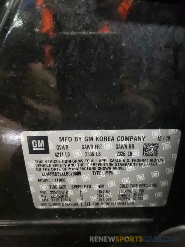 13 Фотография поврежденного автомобиля KL4MMBS2XLB079809 BUICK ENCORE 2020