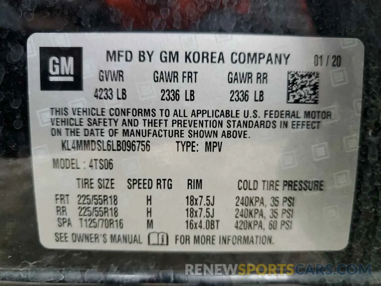 13 Фотография поврежденного автомобиля KL4MMDSL6LB096756 BUICK ENCORE 2020