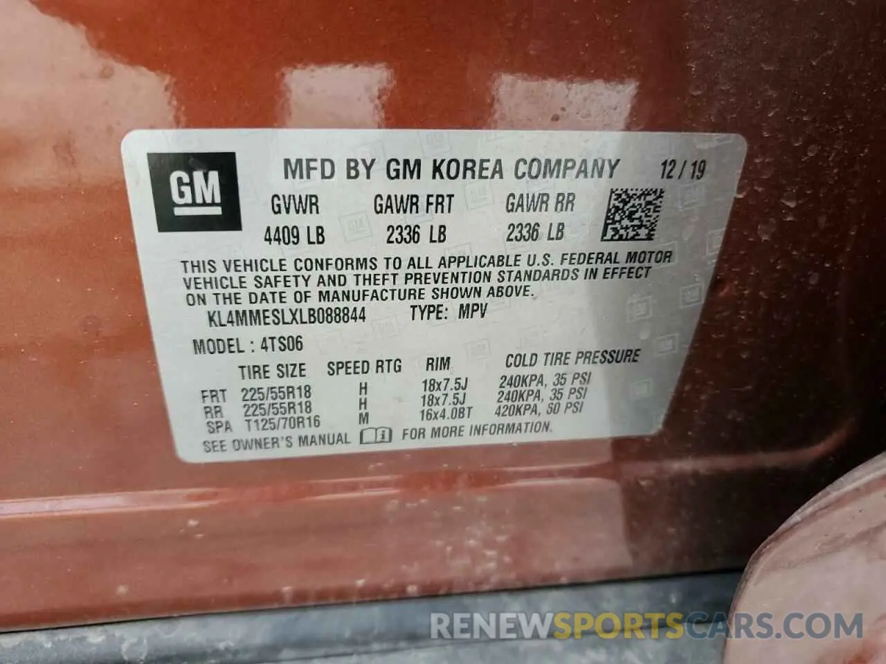 15 Фотография поврежденного автомобиля KL4MMESLXLB088844 BUICK ENCORE 2020