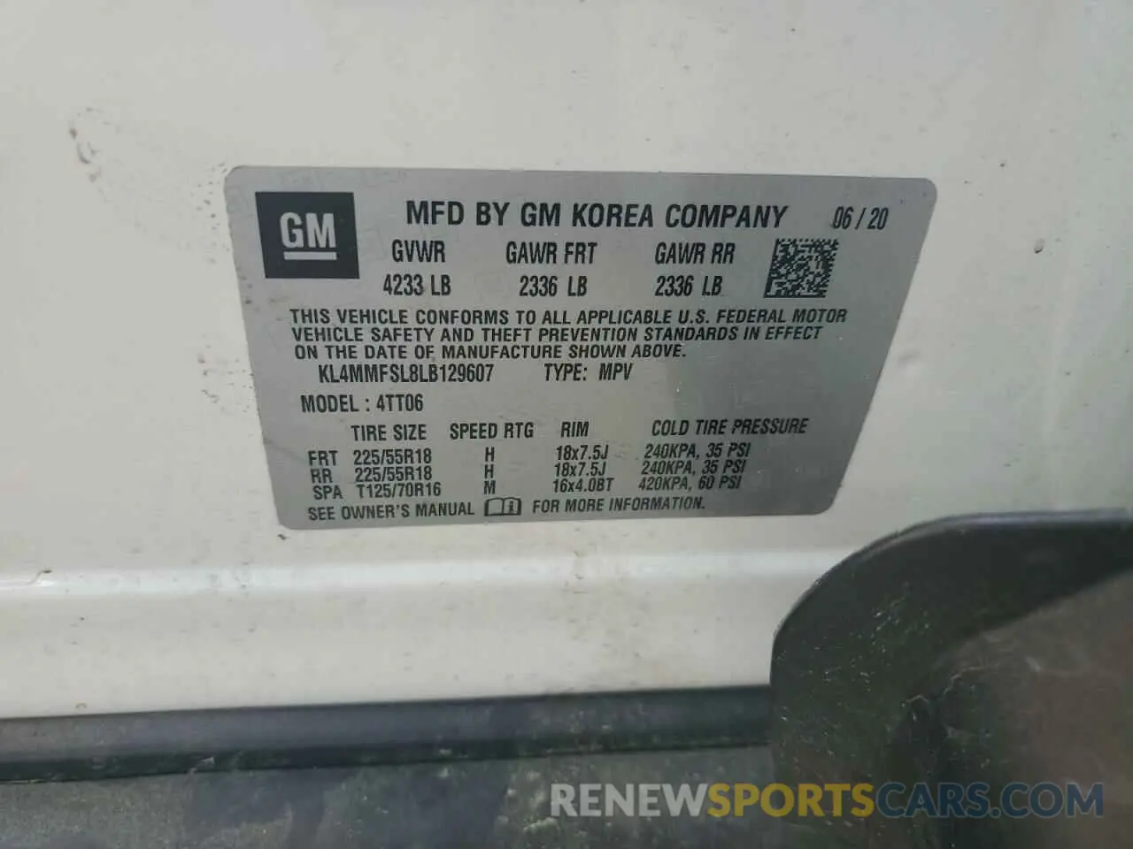 14 Фотография поврежденного автомобиля KL4MMFSL8LB129607 BUICK ENCORE 2020