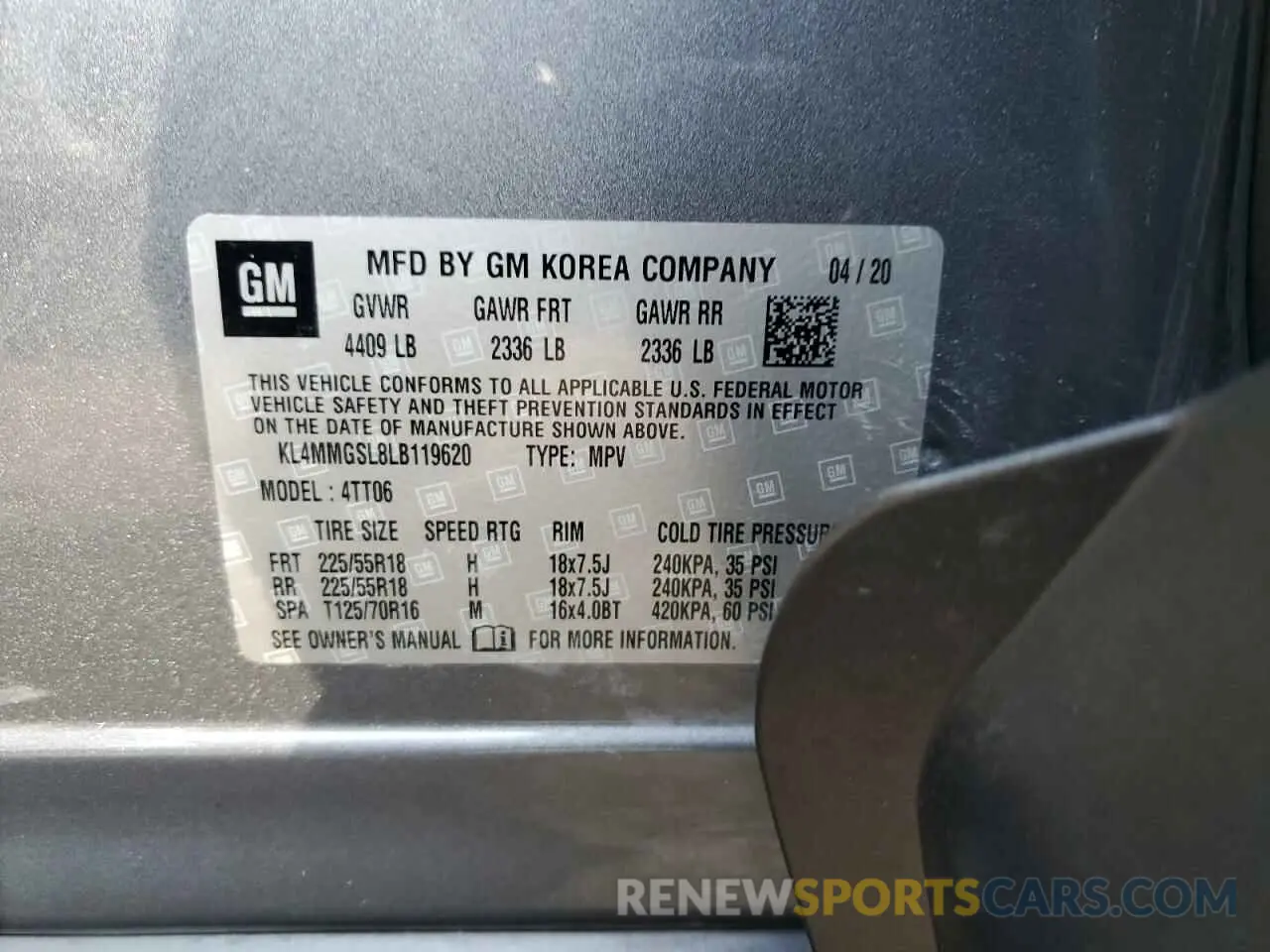 13 Фотография поврежденного автомобиля KL4MMGSL8LB119620 BUICK ENCORE 2020