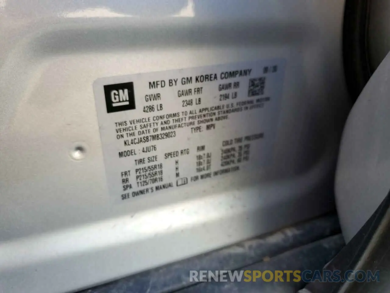 13 Photograph of a damaged car KL4CJASB7MB329023 BUICK ENCORE 2021