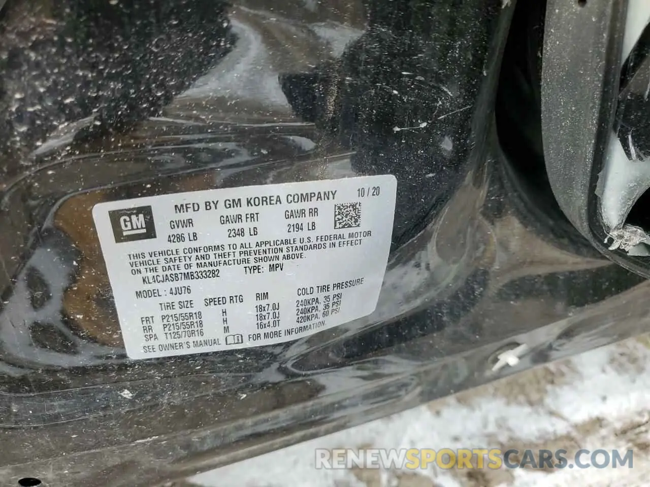 14 Фотография поврежденного автомобиля KL4CJASB7MB333282 BUICK ENCORE 2021