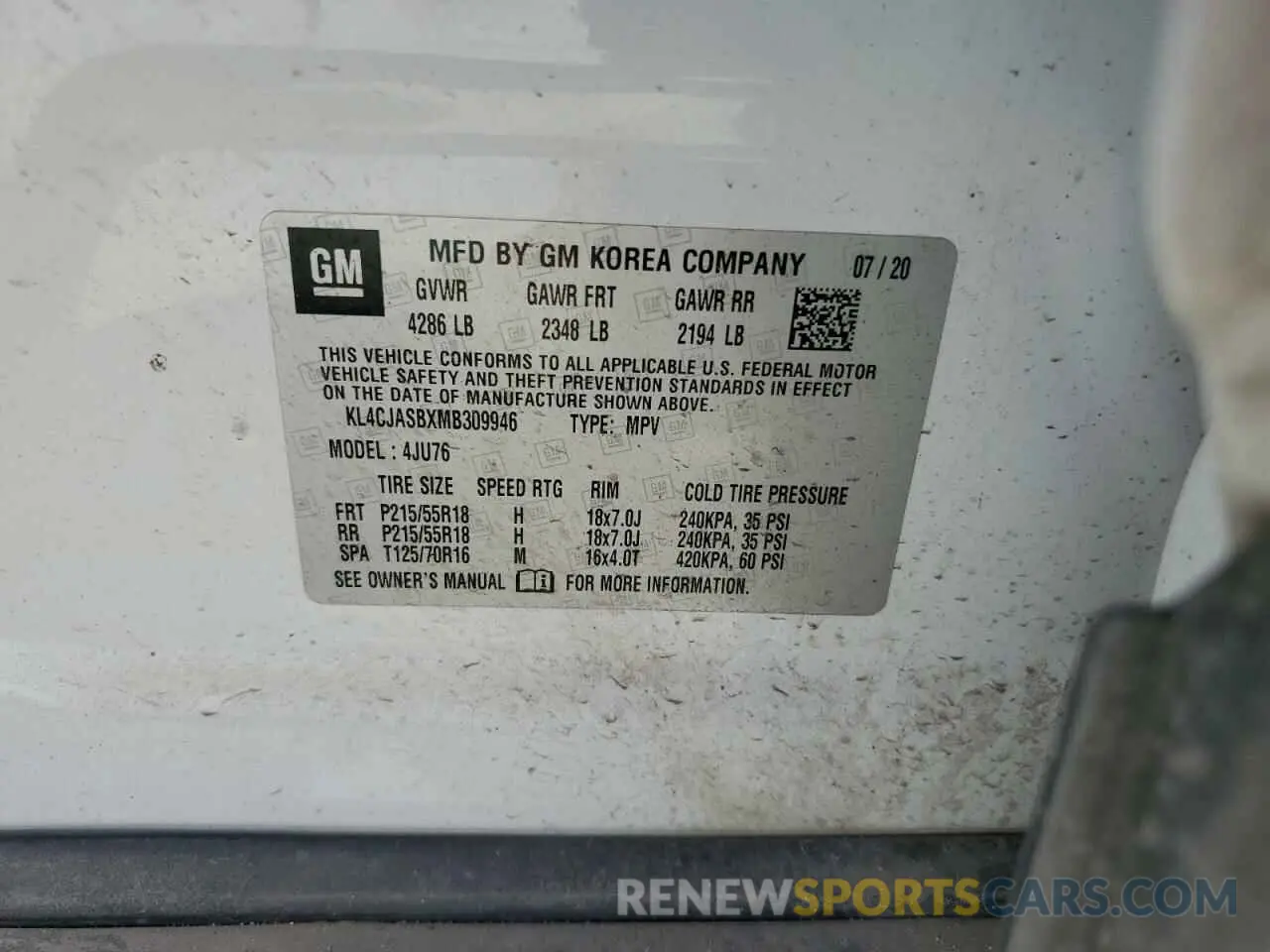 12 Photograph of a damaged car KL4CJASBXMB309946 BUICK ENCORE 2021